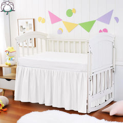 Zaizaihome crib skirt close-up on soft cotton for gentle baby skin comfort