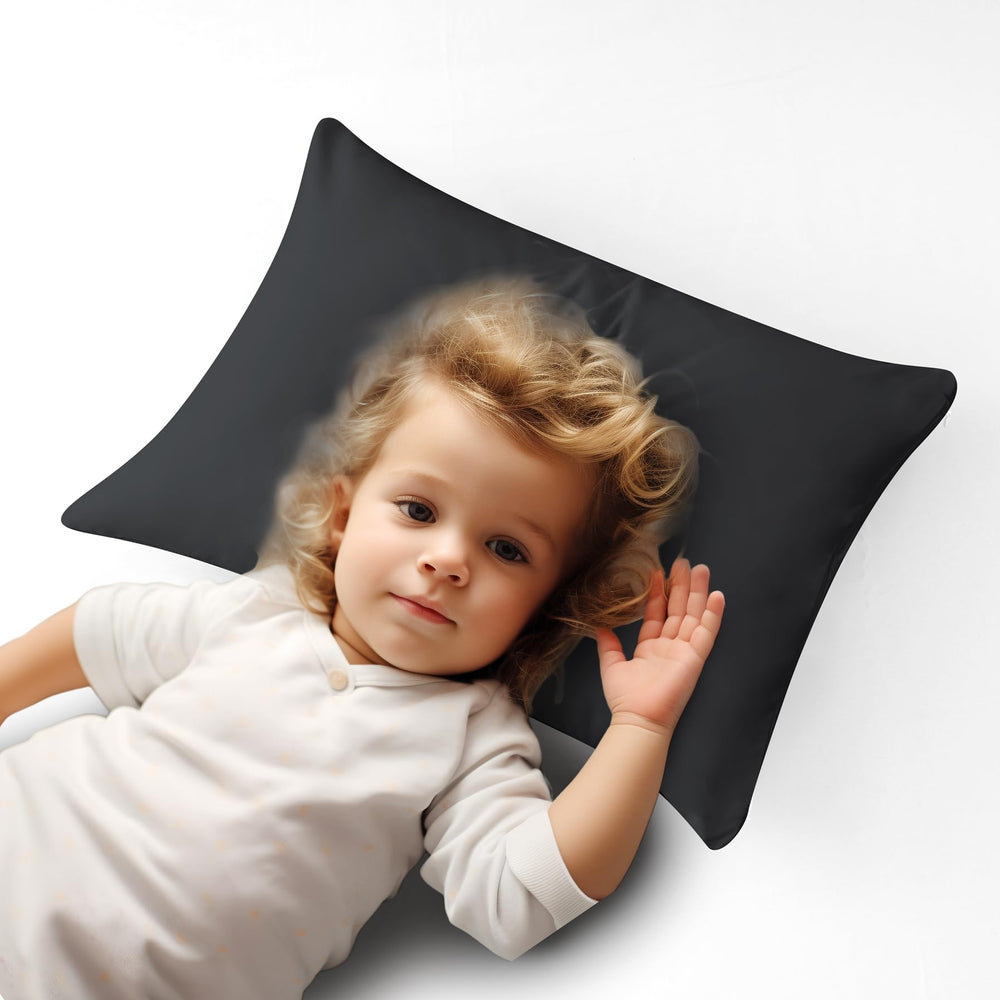Zaizaihome toddler pillow protector close-up showing smooth 400TC sateen texture for gentle sleep