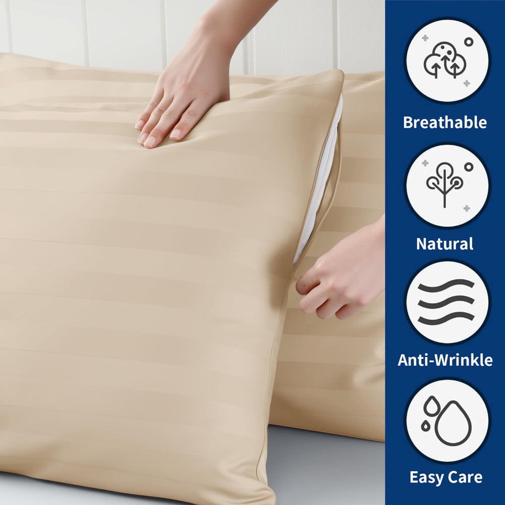 Zaizaihome zippered pillow case with concealed zipper for secure, easy removal.