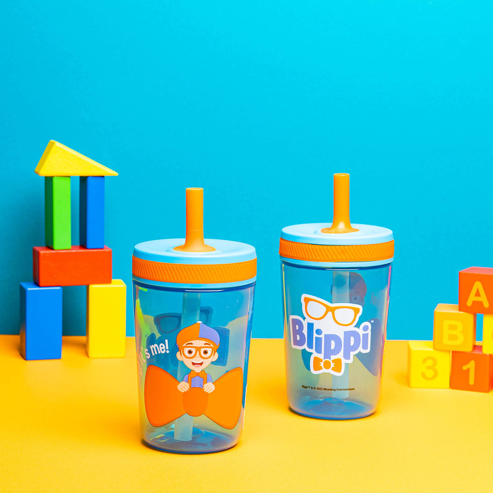 Zak Designs Blippi toddler cup silicone straw soft sip for little mouths