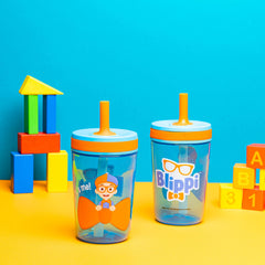 Zak Designs Blippi toddler cup silicone straw soft sip for little mouths