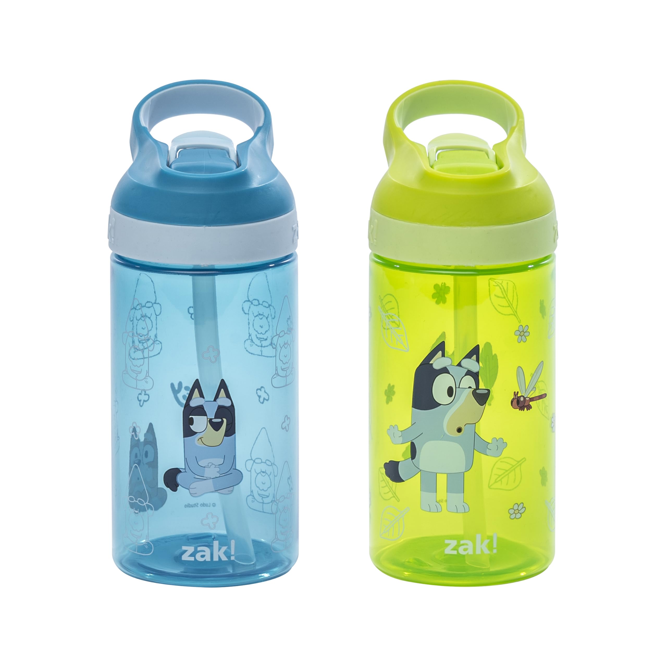 Zak Designs Bluey Atlantic 16oz bottle with straw for easy school sipping