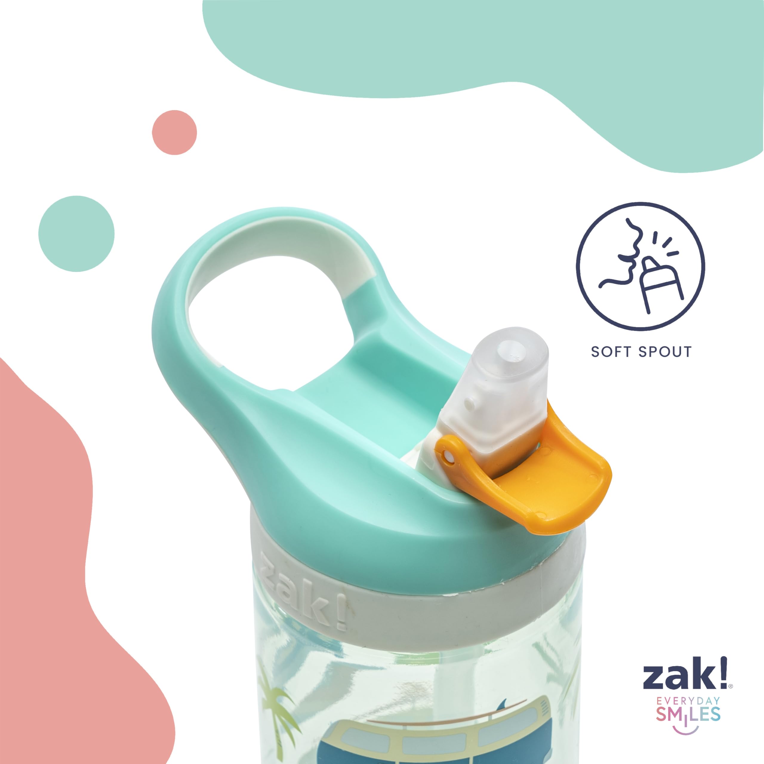 Zak Designs Bluey Atlantic leak-proof cap keeps drinks secure during travel