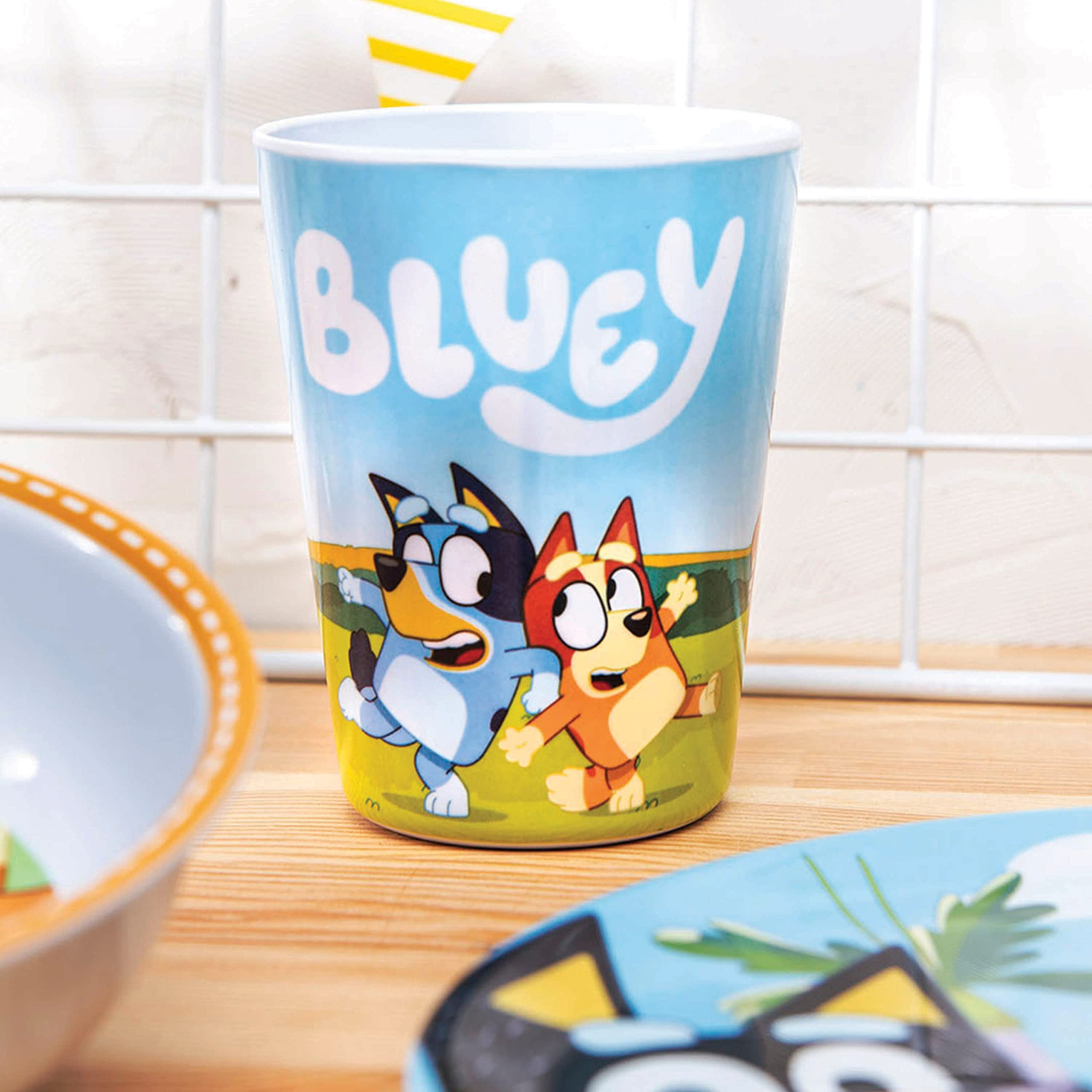 Zak Designs Bluey close-up highlighting vibrant blue color and design appeal.