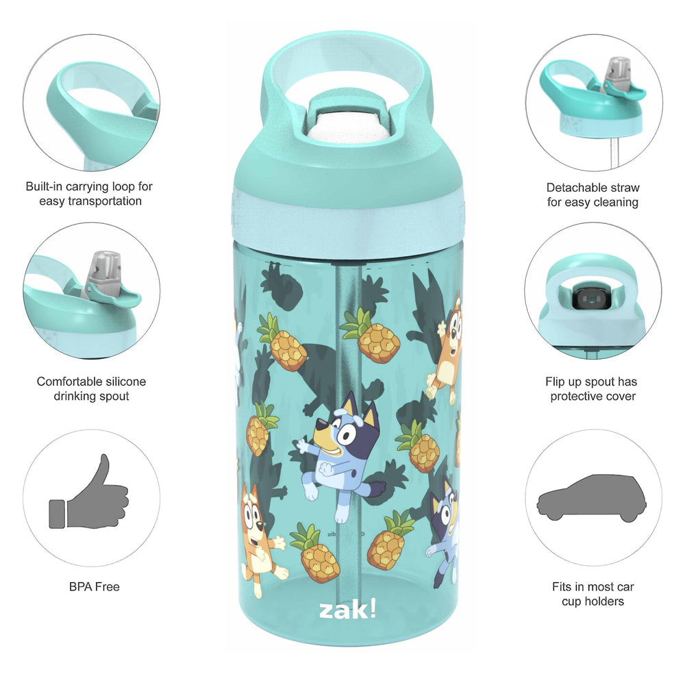 Zak Designs Bluey dinnerware set collection shows all pieces ready for daily use.