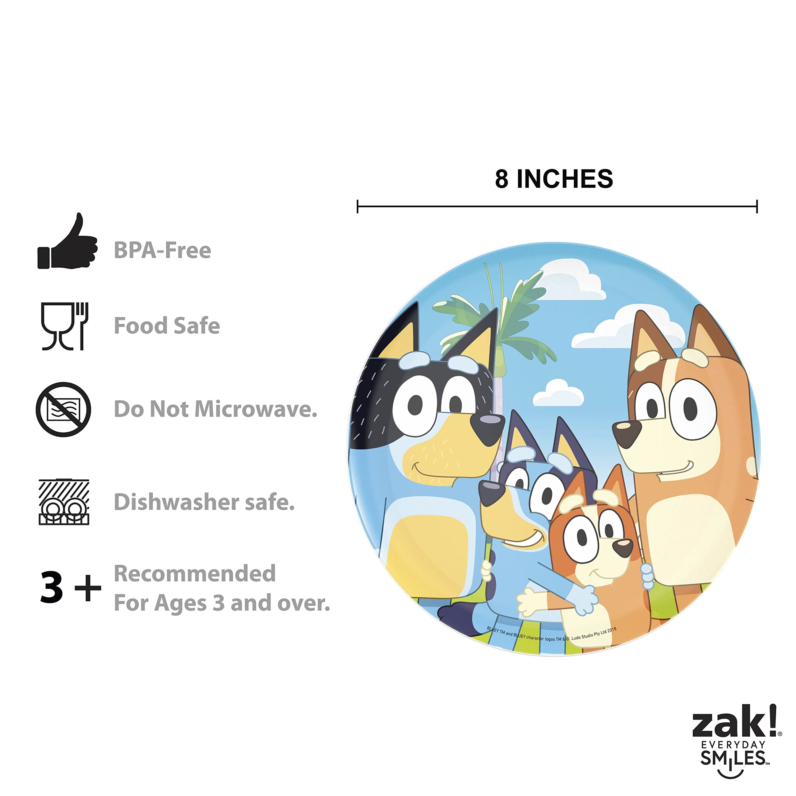 Zak Designs Bluey fork with ergonomic handle for small hands.