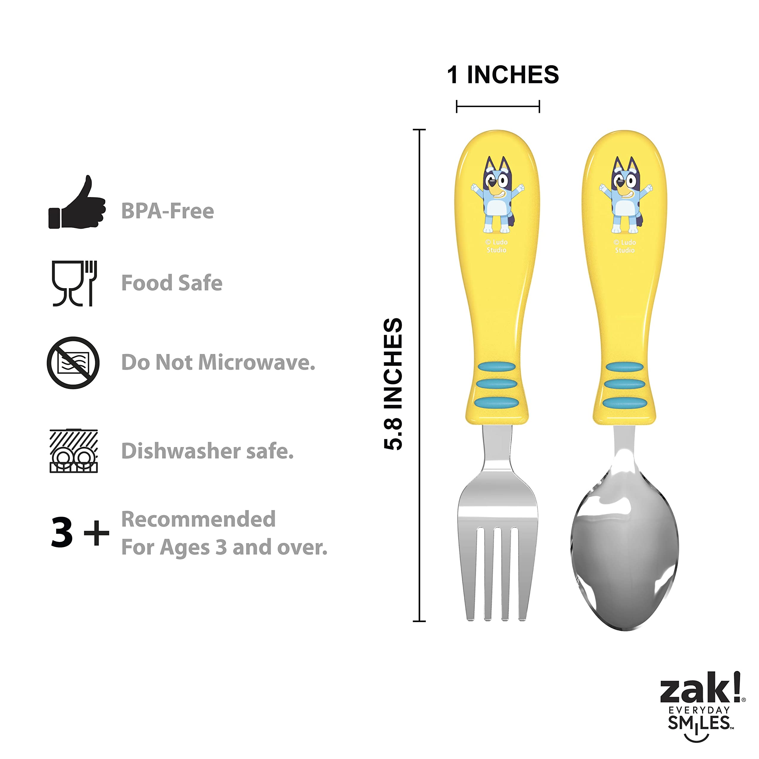 Zak Designs Bluey kids mealtime setup in a cheerful blue finish.