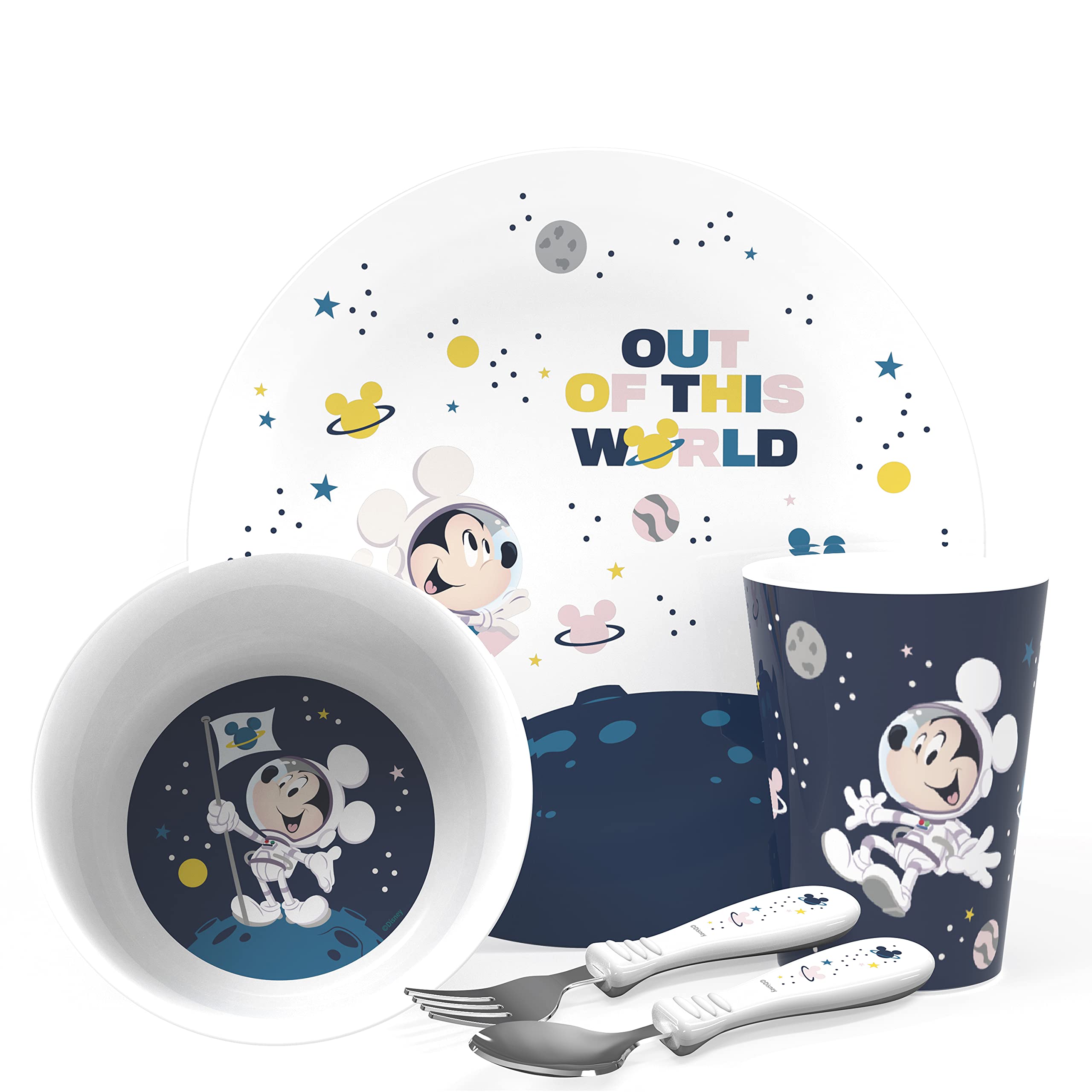 Zak Designs Disney Mickey Mouse plate—durable melamine for kid-friendly meals.