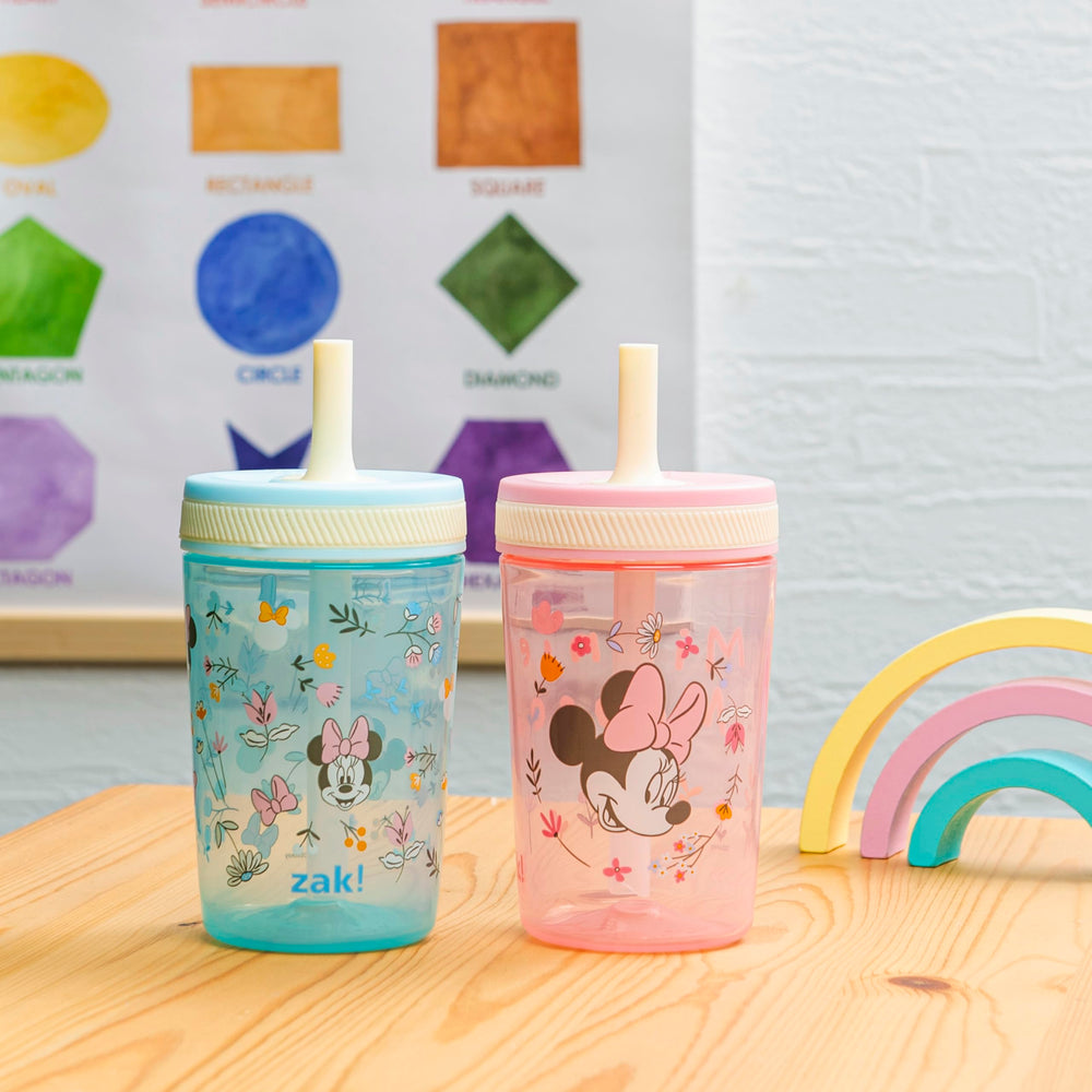 Zak Designs Minnie Mouse Kelso cups leak-proof straw reduces spills during car trips