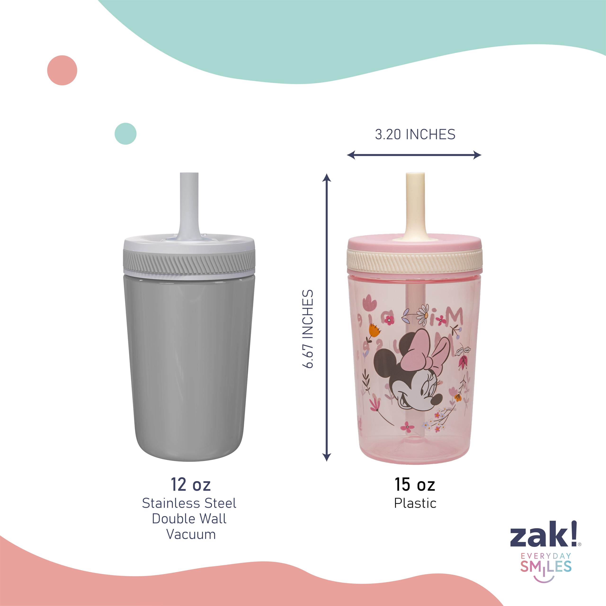 Zak Designs Minnie Mouse Kelso cups reusable and gift-ready for kids
