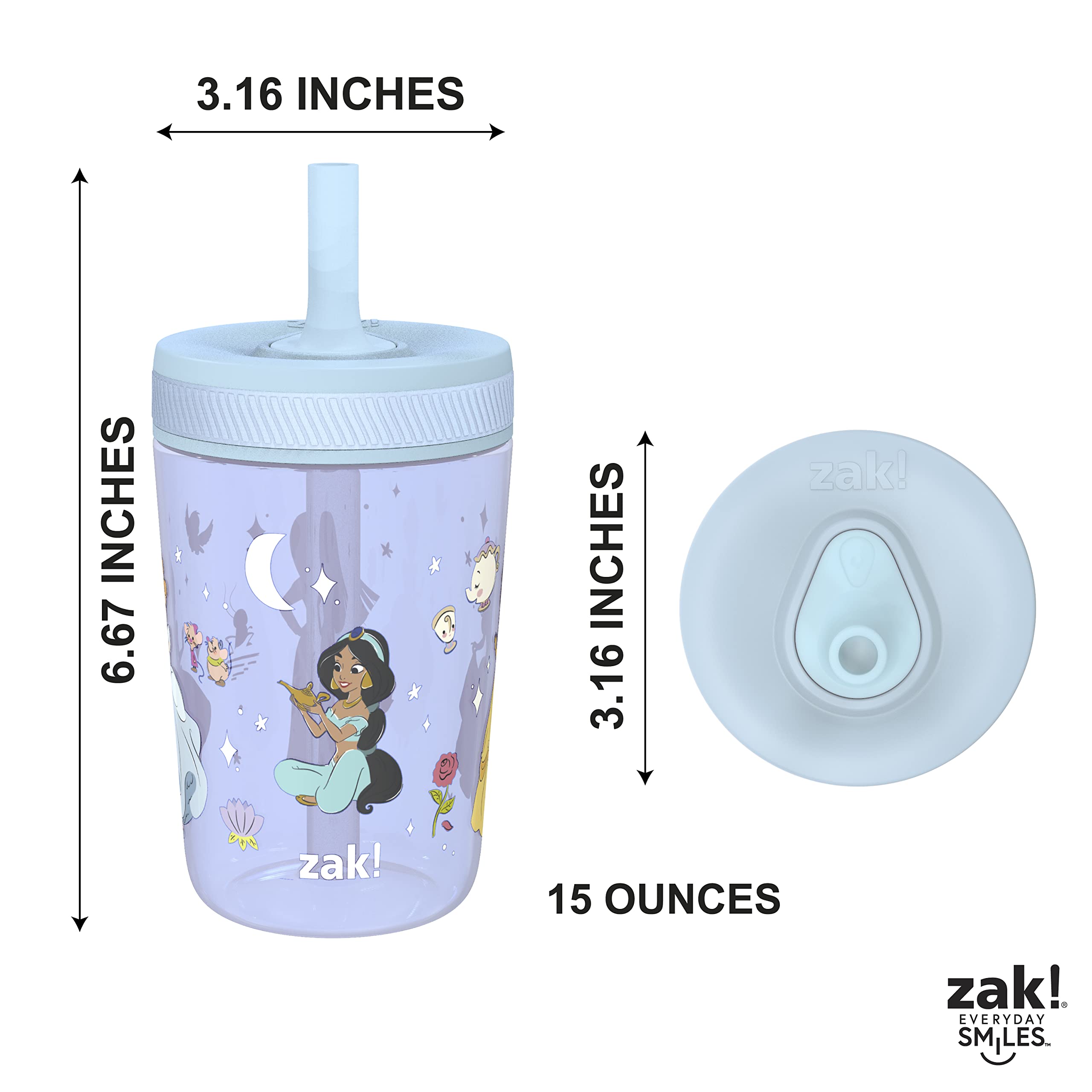 Zak Designs two-pack cups reduce disposables while adding princess-themed fun.