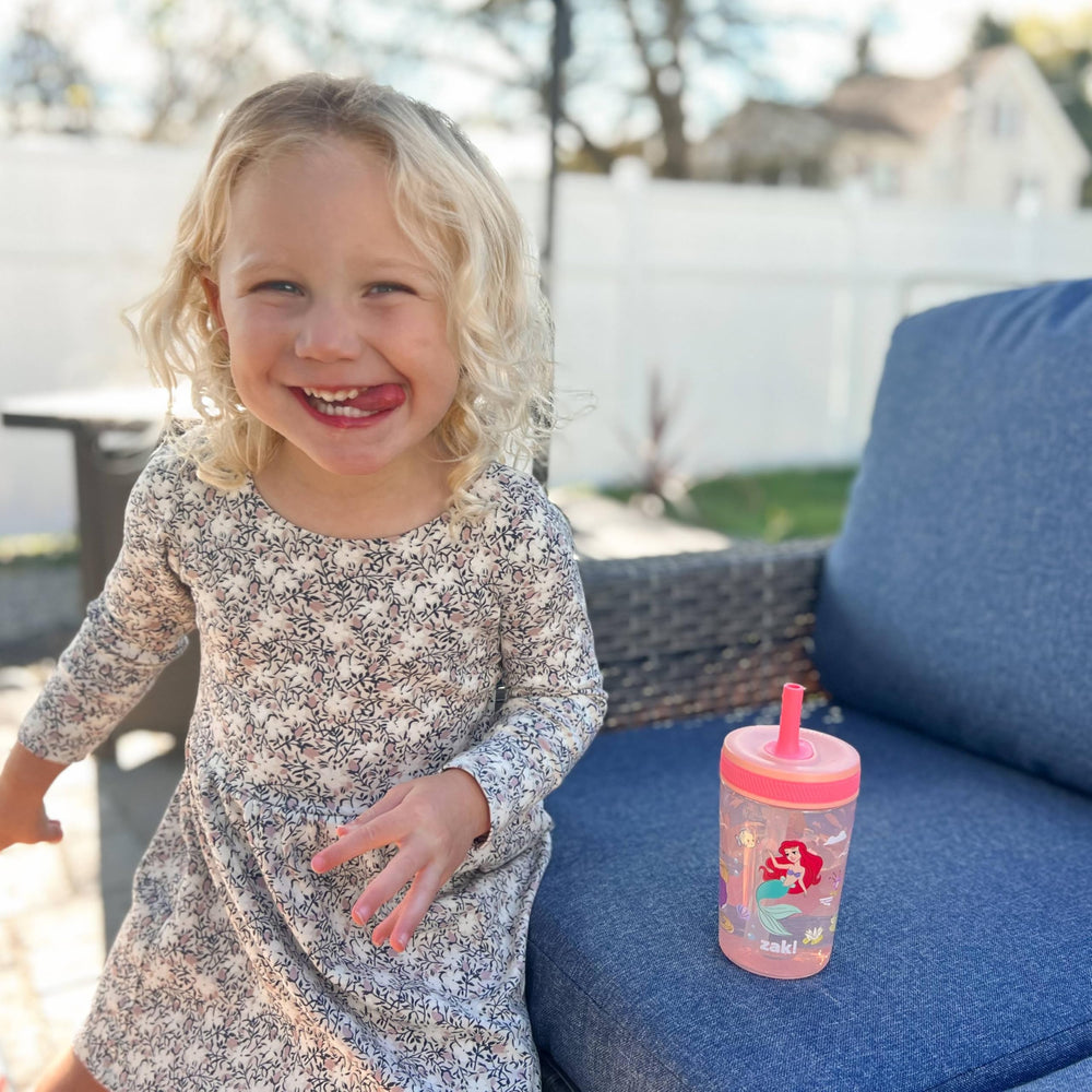 Zak Designs Disney Kelso cups are dishwasher safe with removable straw for easy cleaning.