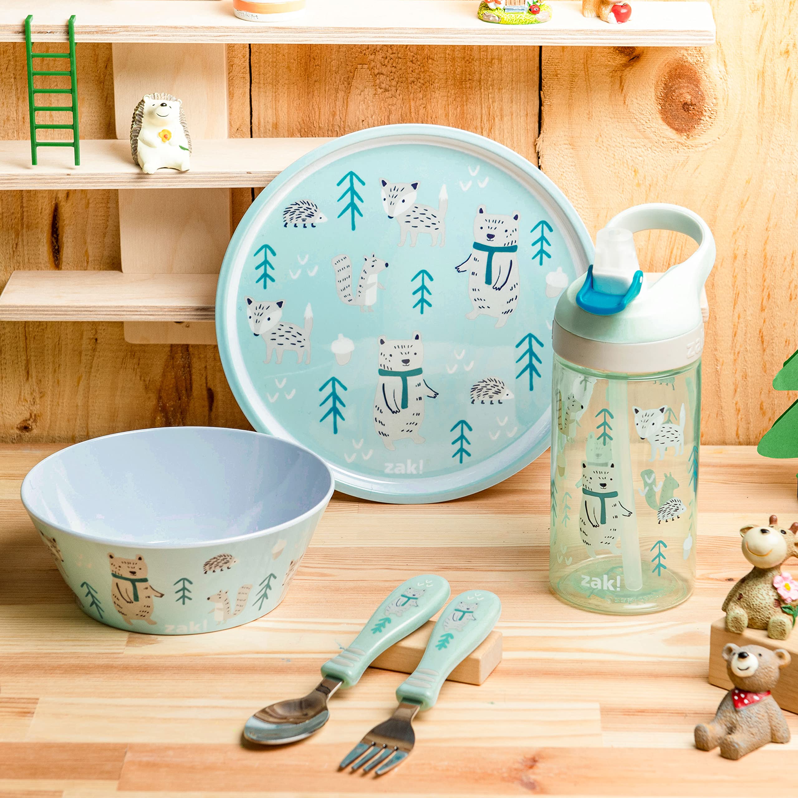 Zak Designs Forest Friends 8-inch plate for kid-friendly meals