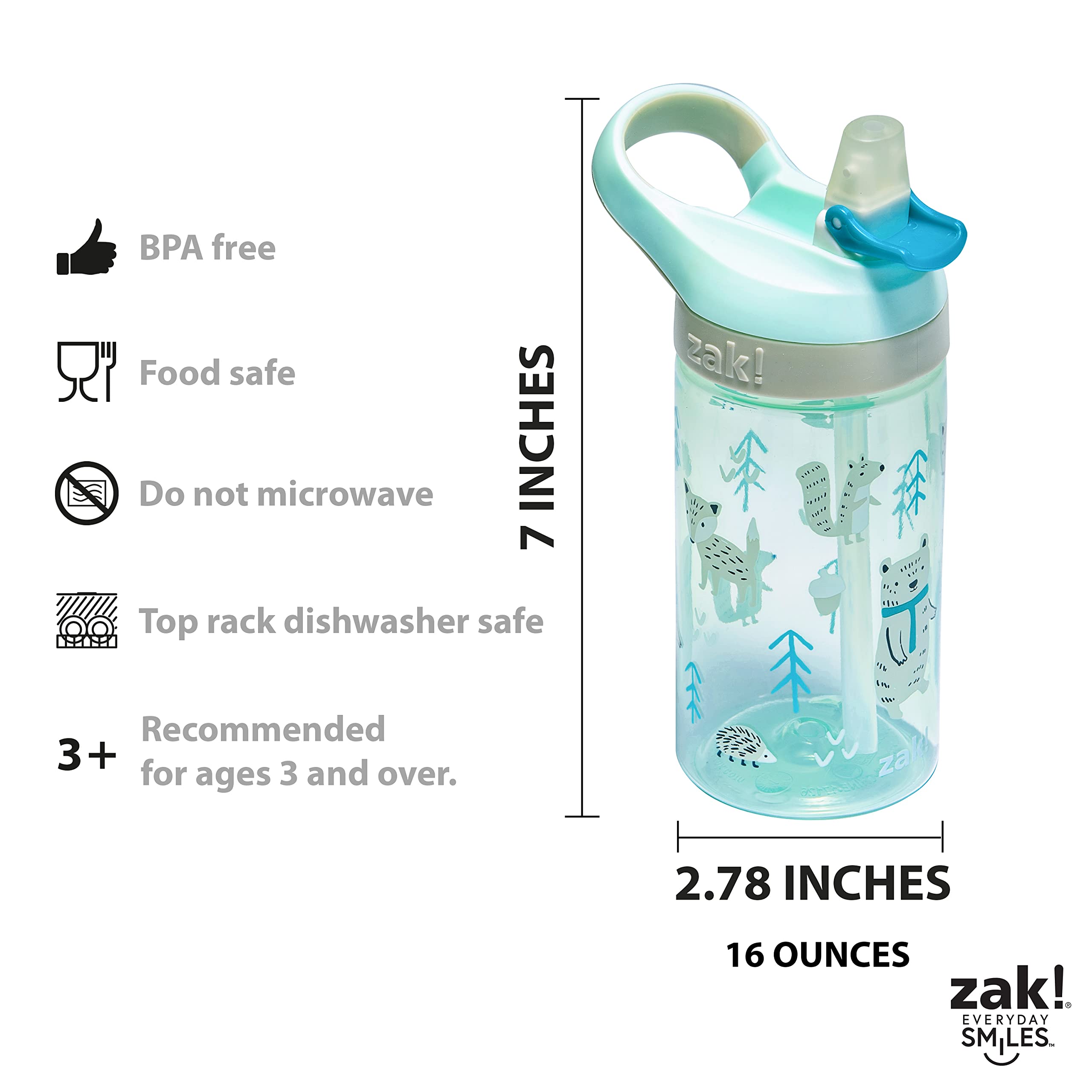 Zak Designs Forest Friends durable materials resist everyday wear during busy mealtimes