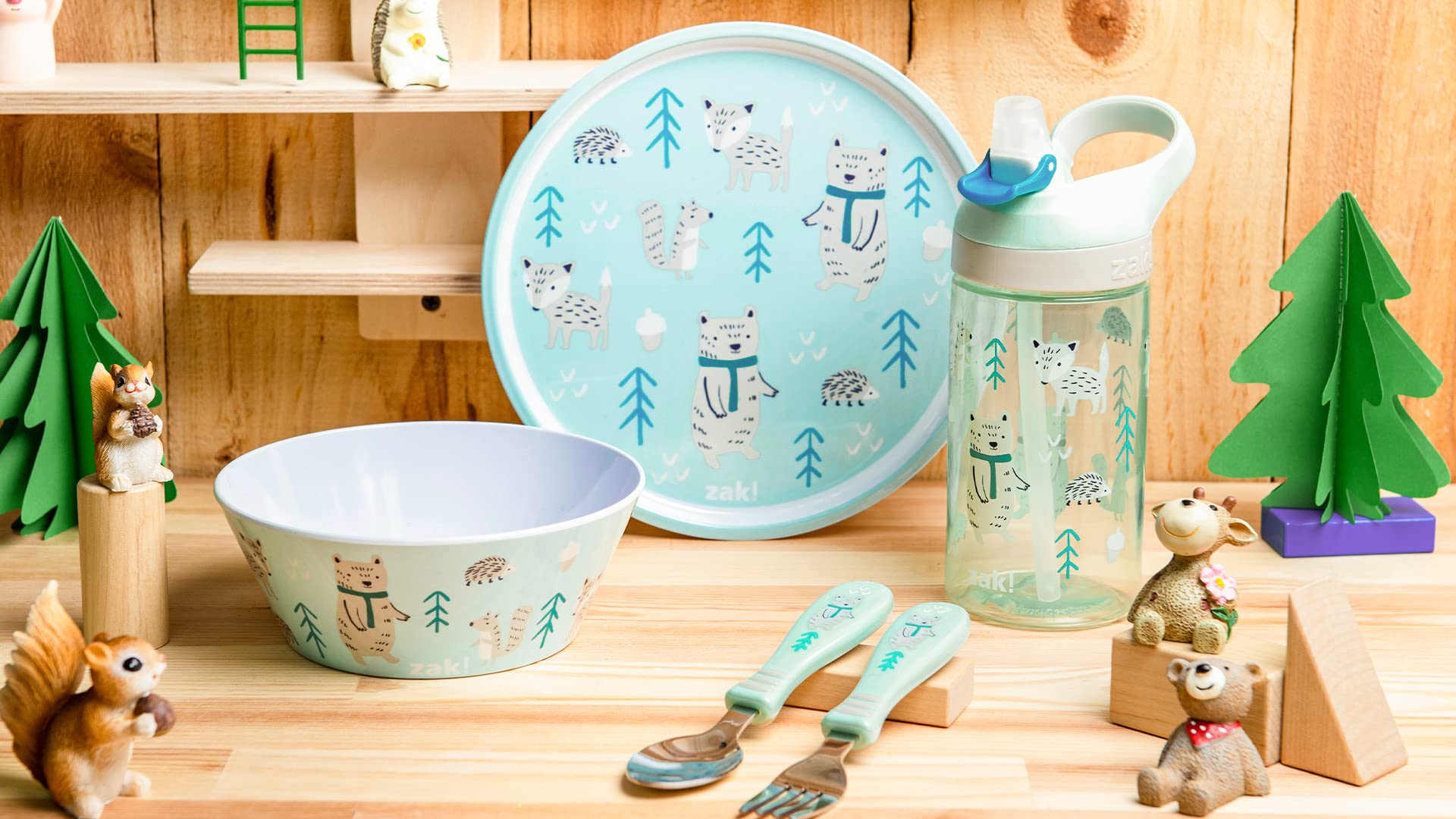 Zak Designs Forest Friends mealtime collection ready for school, trips, and family meals