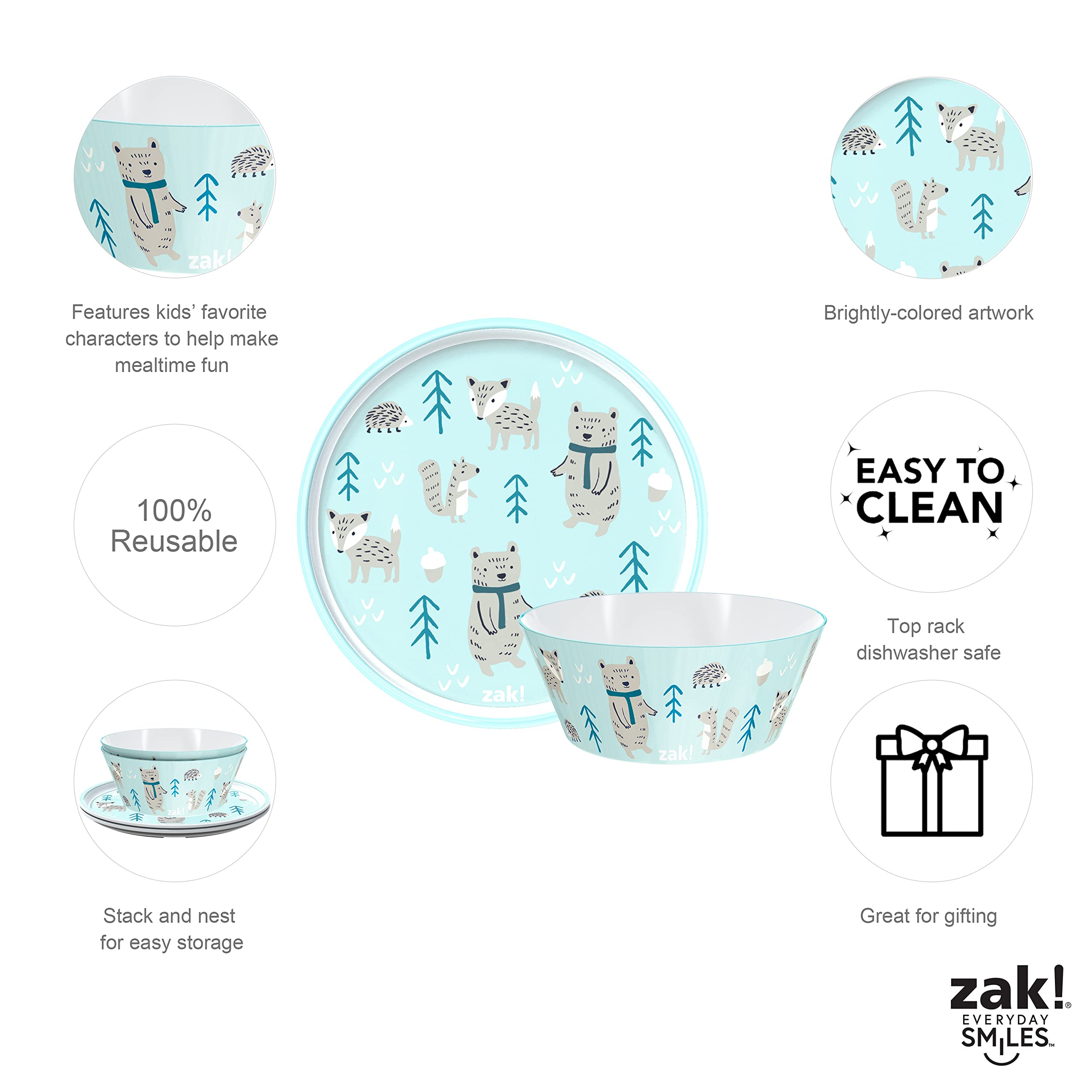 Zak Designs Forest Friends spoon fits small hands for easy scooping