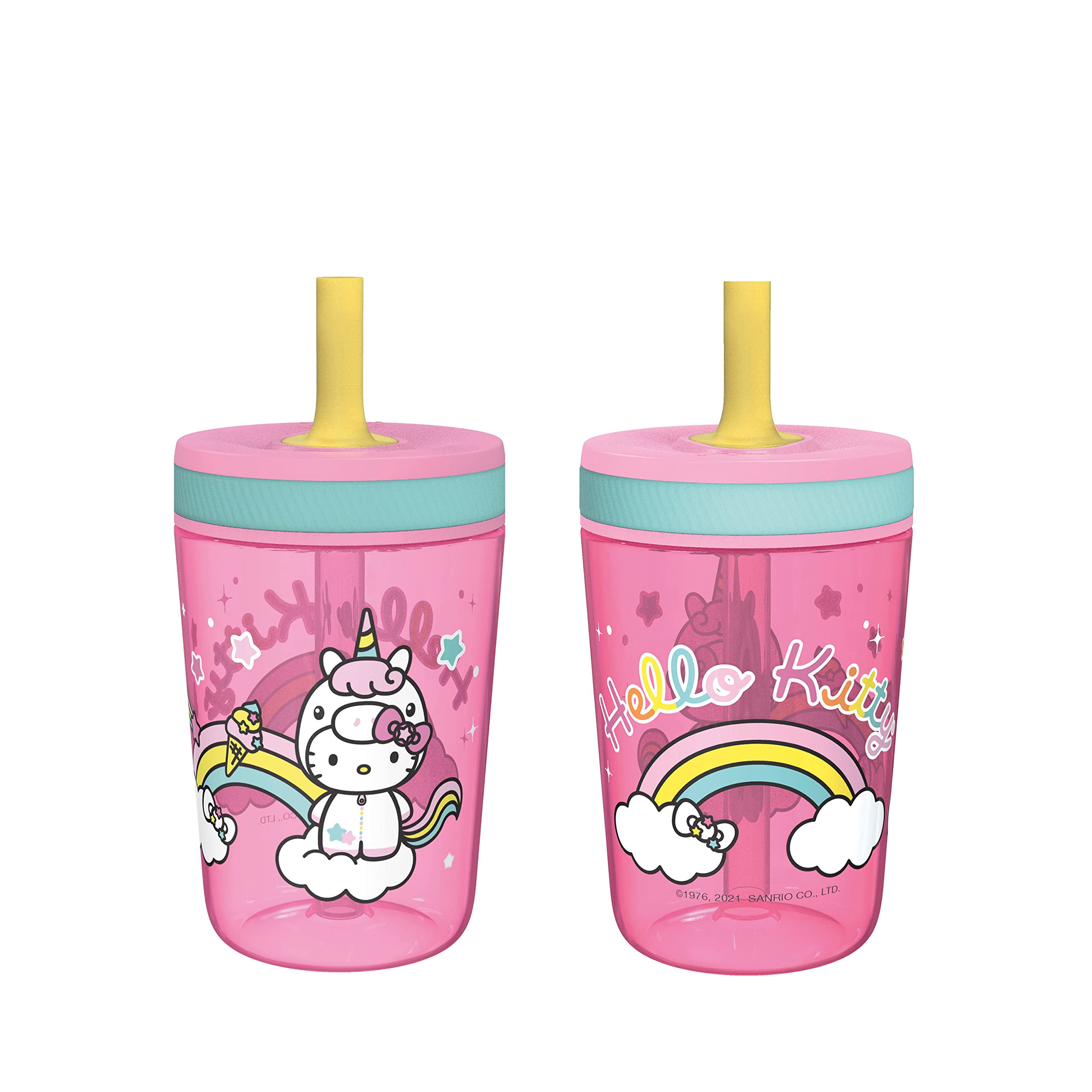 Zak Designs Hello Kitty tumbler set front view for kids' on-the-go hydration