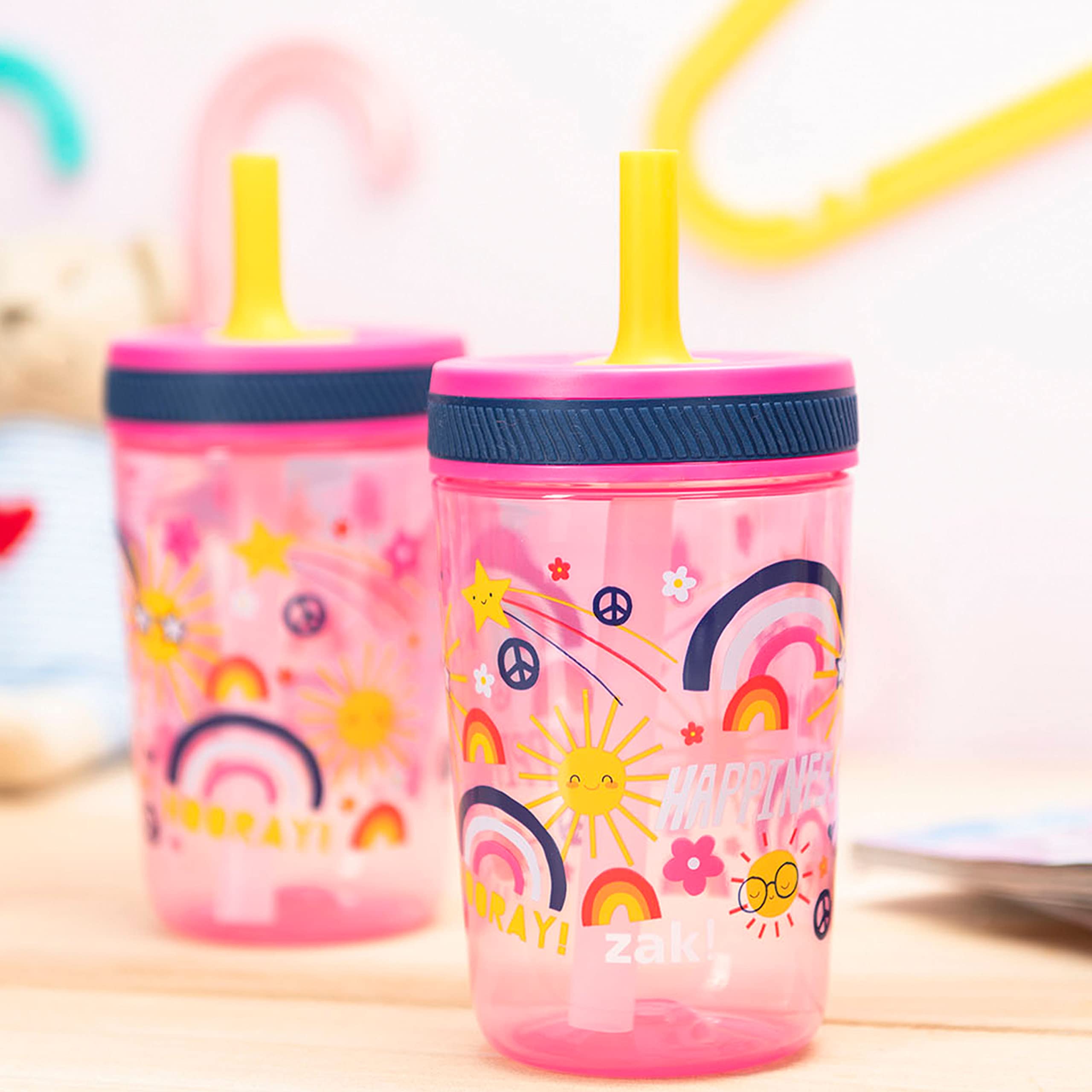 Zak Designs Kelso 15oz straw close-up showing soft silicone for comfortable sipping.