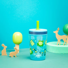Zak Designs Kelso 15oz tumbler with silicone straw for kid-friendly sipping
