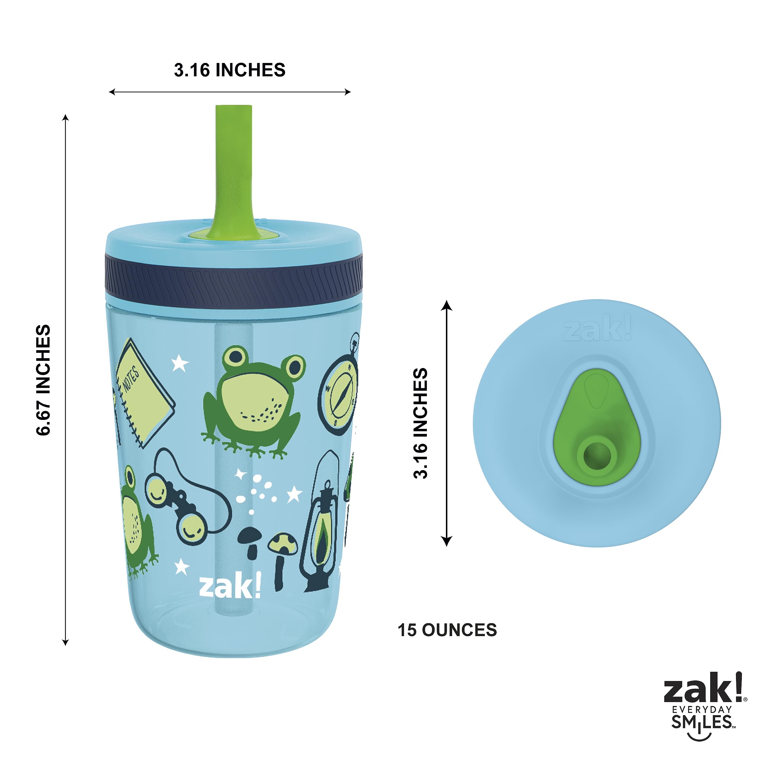 Zak Designs Kelso spill-resistant design reduces mess during playtime
