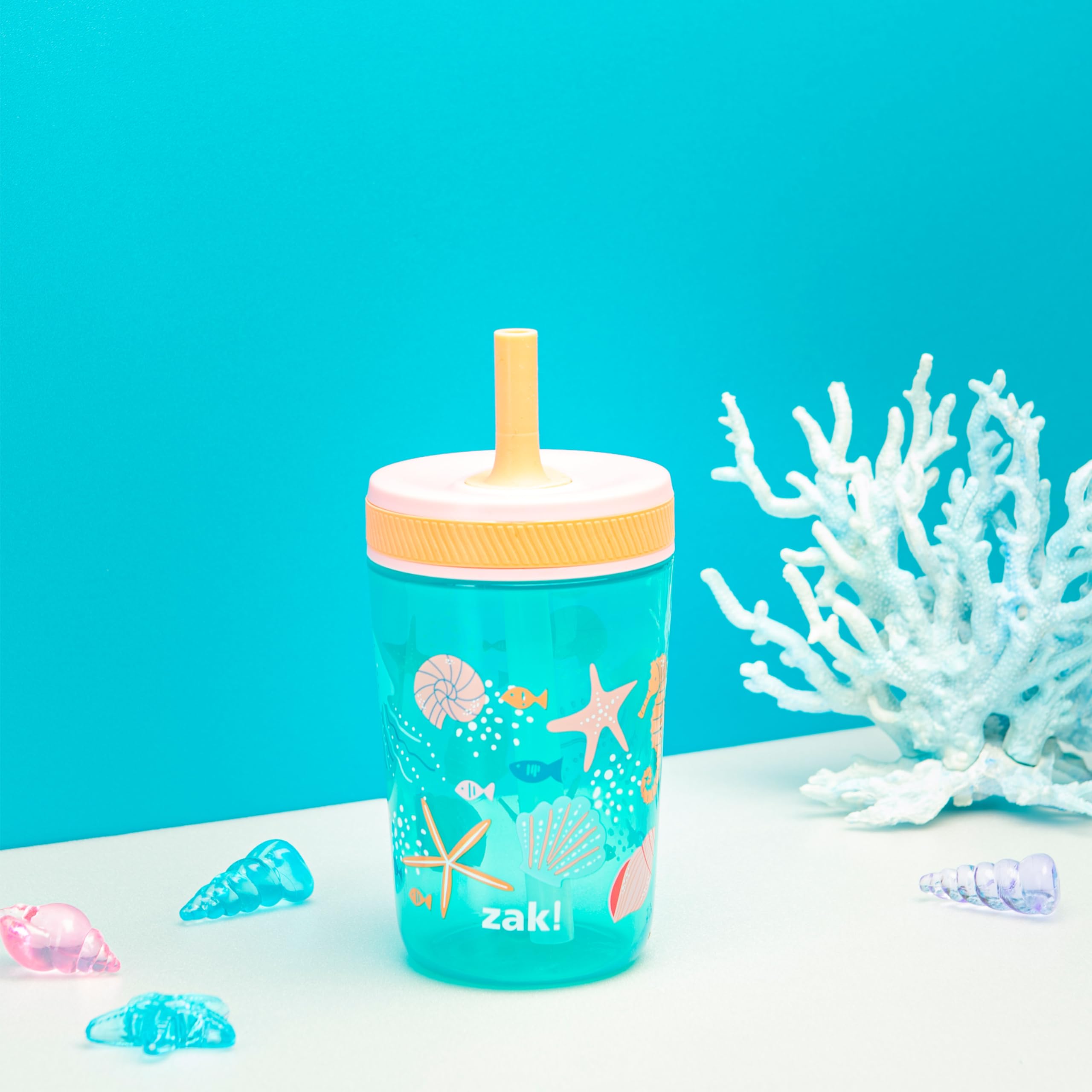 Zak Designs Kelso straw with valve highlights soft silicone for comfortable sipping