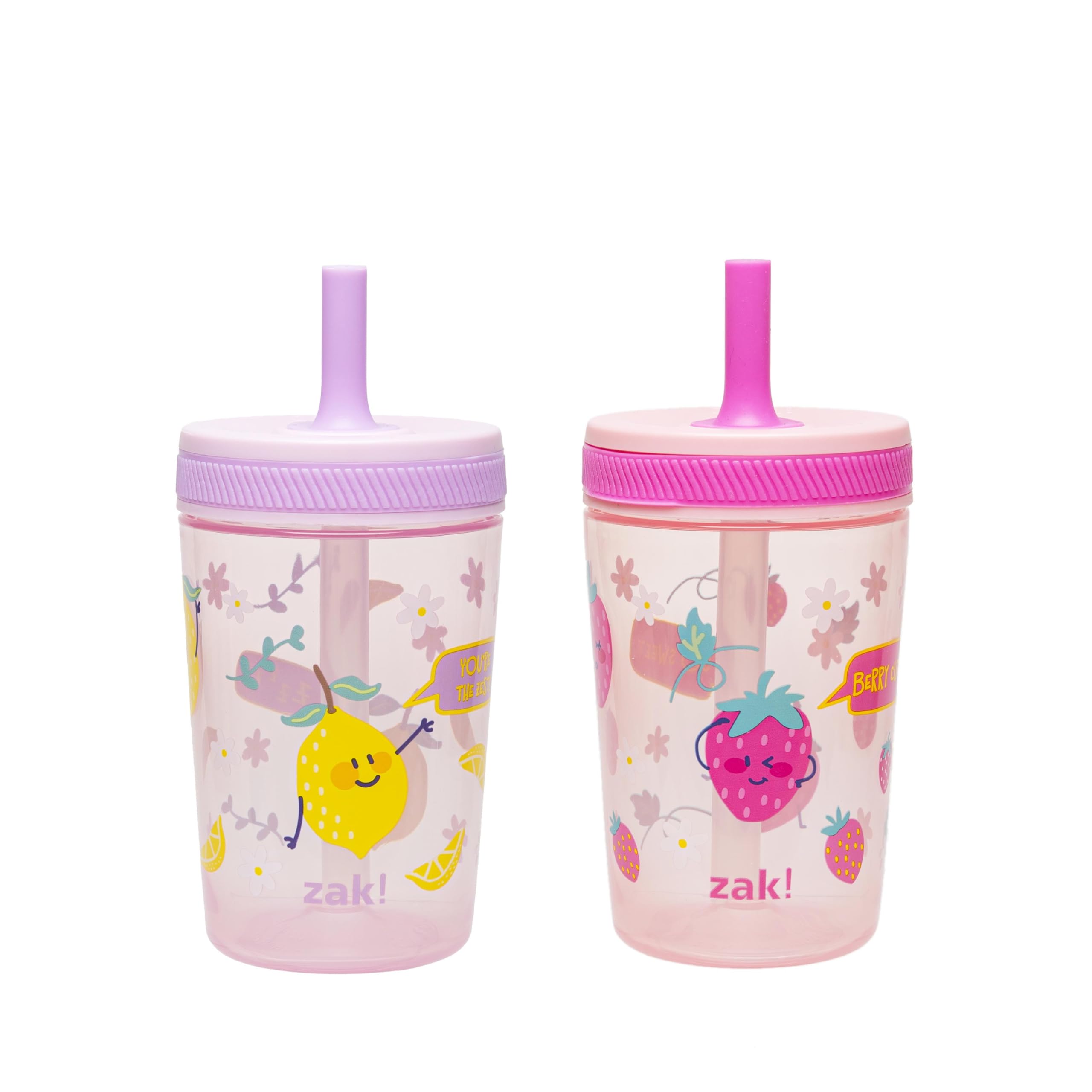 Zak Designs Kelso leak-proof straw with valve for mess-free travel