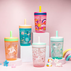 Zak Designs Kelso silicone straw cup provides soft, comfortable drinking for kids