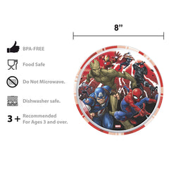 Zak Designs Marvel plate 8 inch with wraparound character art.