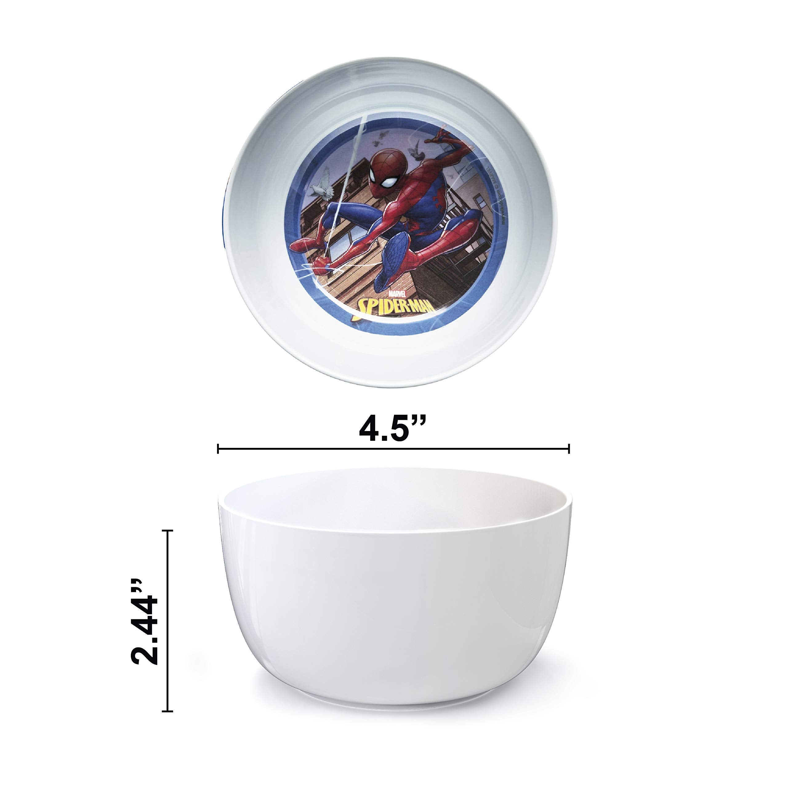 Zak Designs Marvel Spider-Man mealtime set supports ages 3+ and easy cleanup.