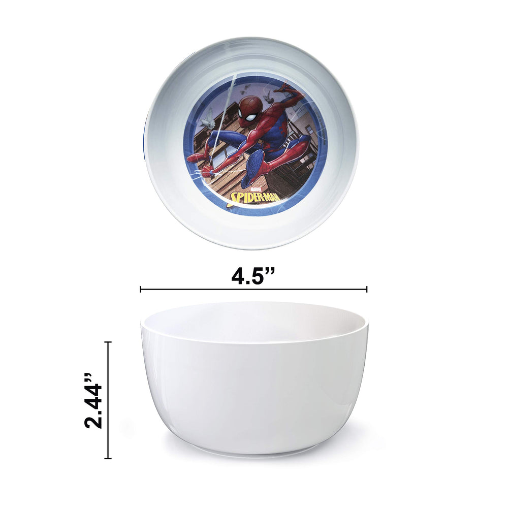 Zak Designs Marvel Spider-Man mealtime set supports ages 3+ and easy cleanup.