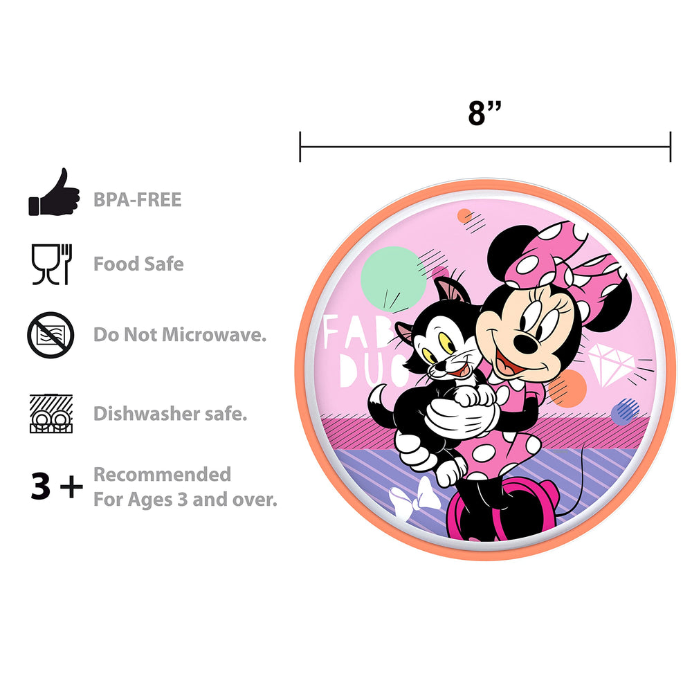 Zak Designs Minnie Mouse pattern closeup highlights bright colors and character appeal