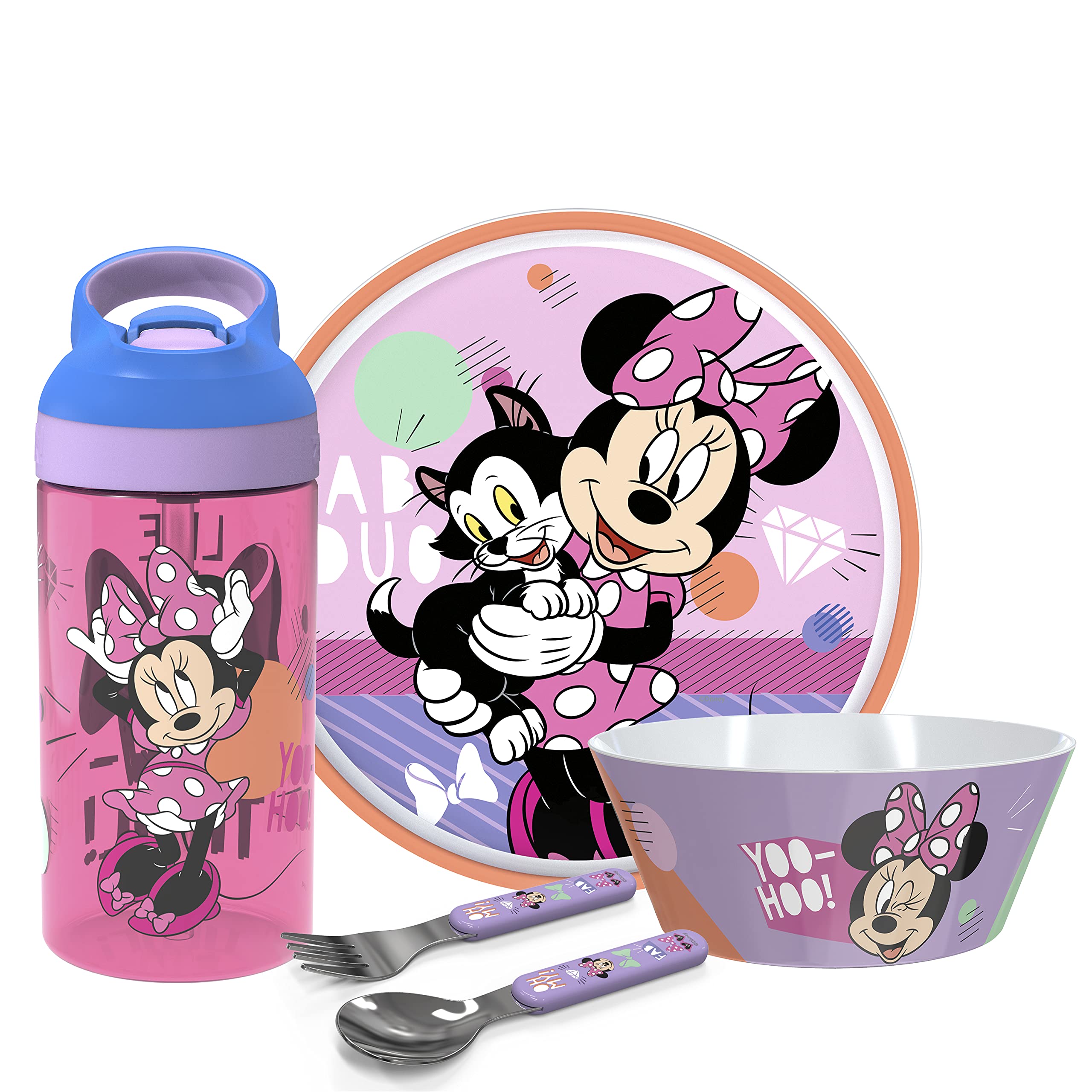 Zak Designs Minnie Mouse water bottle keeps kids hydrated on the go with leak-resistant design