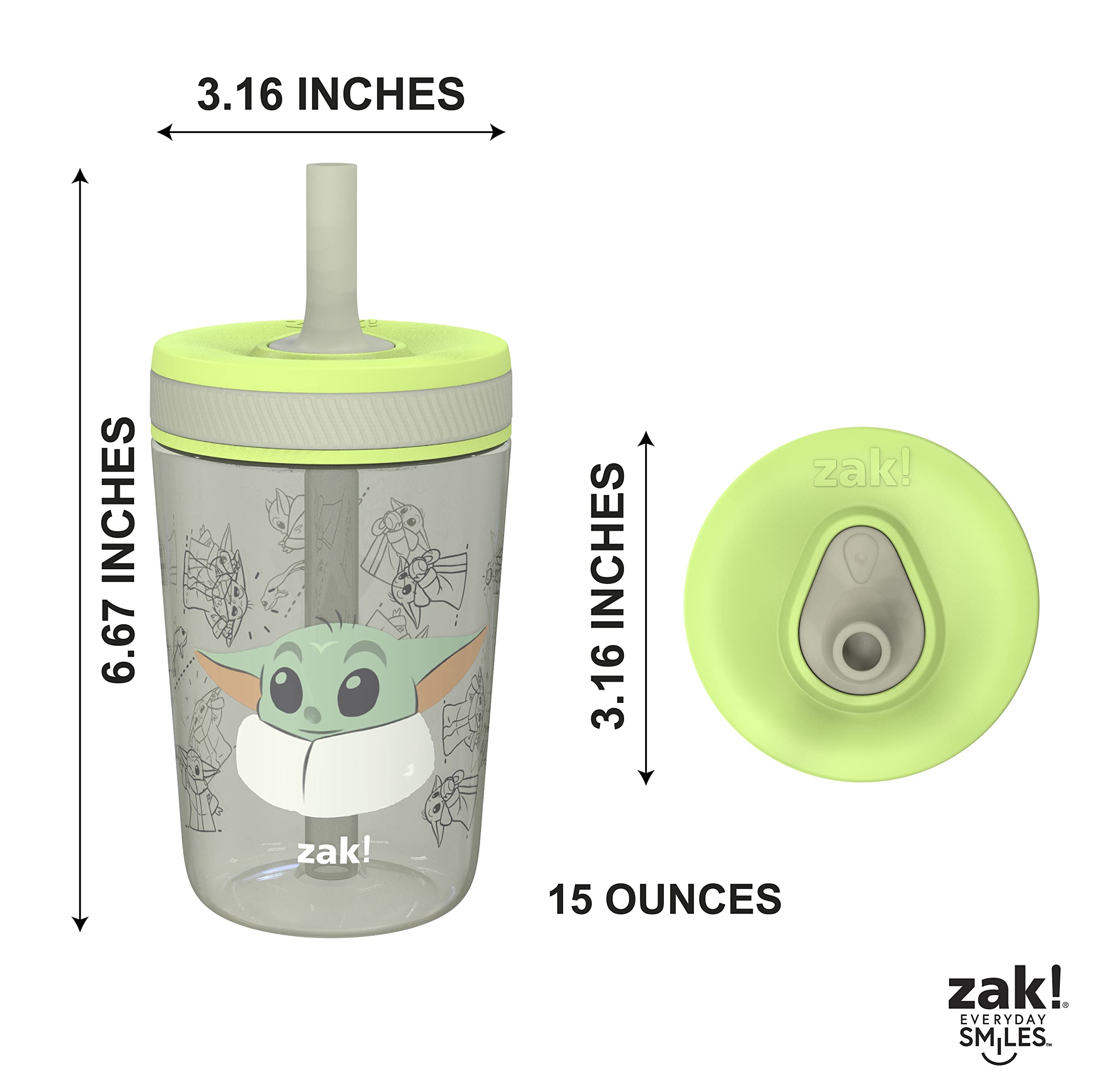 Reusable design from Zak Designs supports eco-friendly hydration habits.