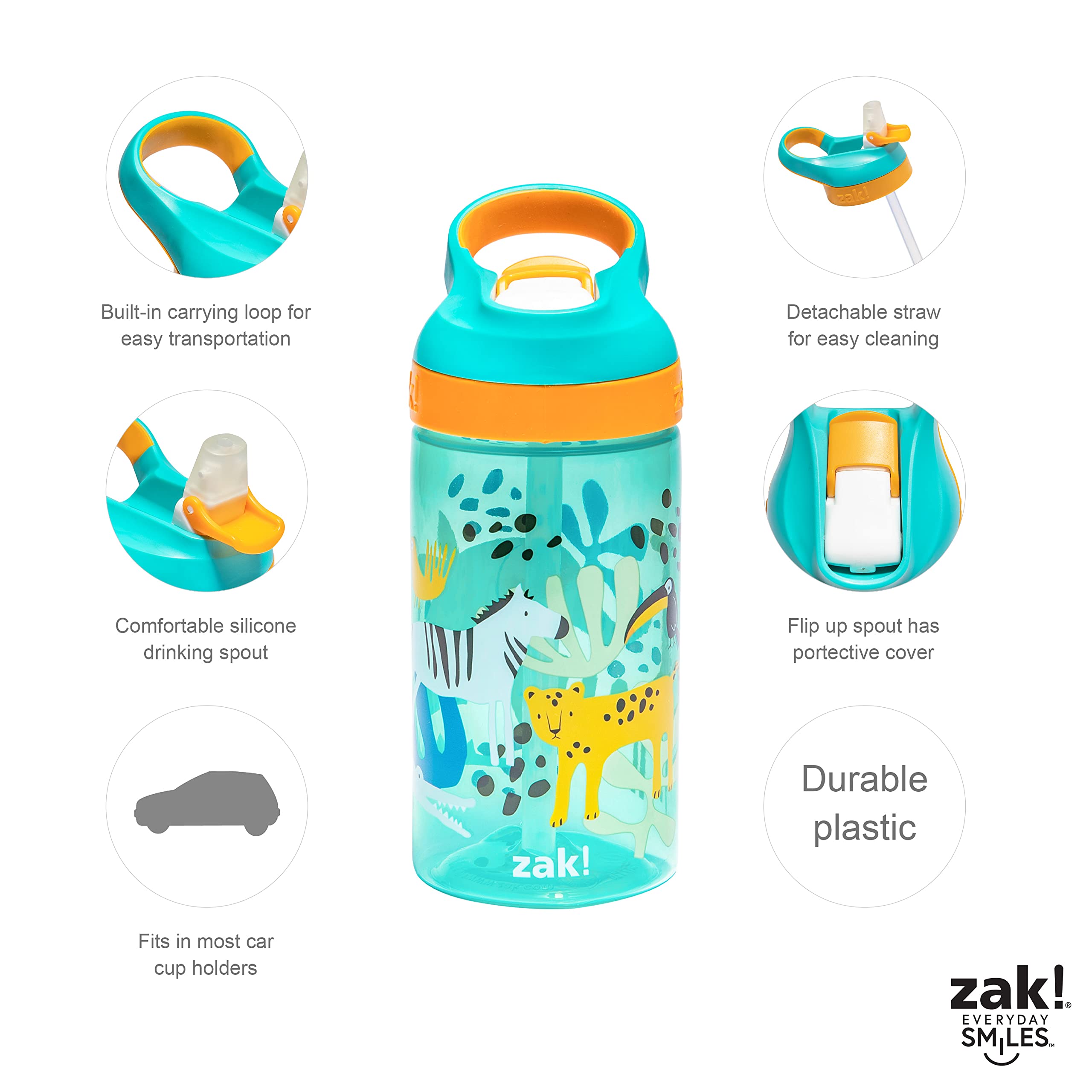 Zak Designs Safari close-up of durable plastic texture for daily use.