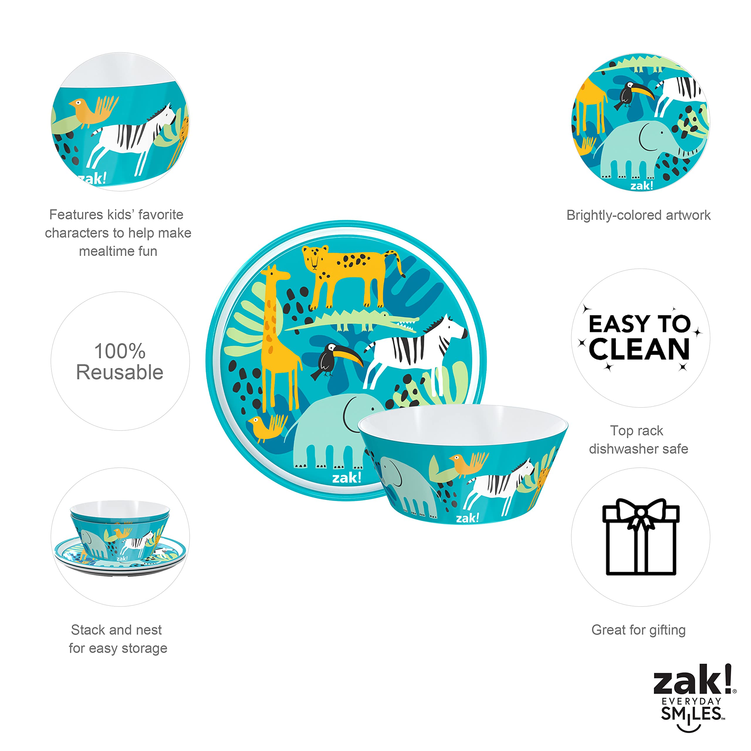Zak Designs Safari spoon with easy grip for soups and cereals.