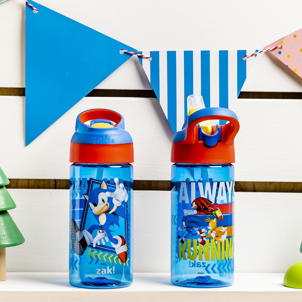 Zak Designs Sonic water bottle illustrated characters for playful daily hydration