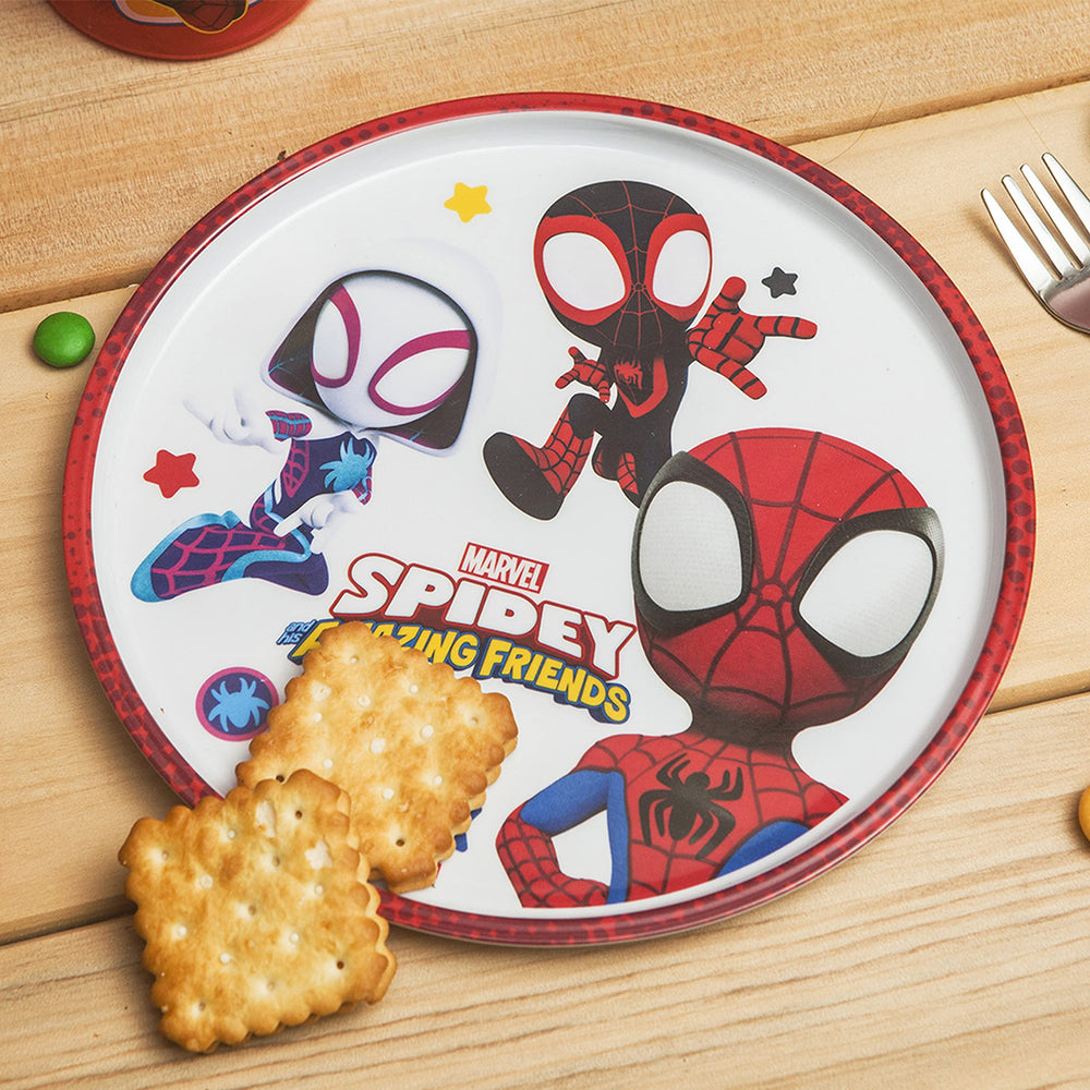 Zak Designs Spidey plate with bold artwork for kid-friendly meals.