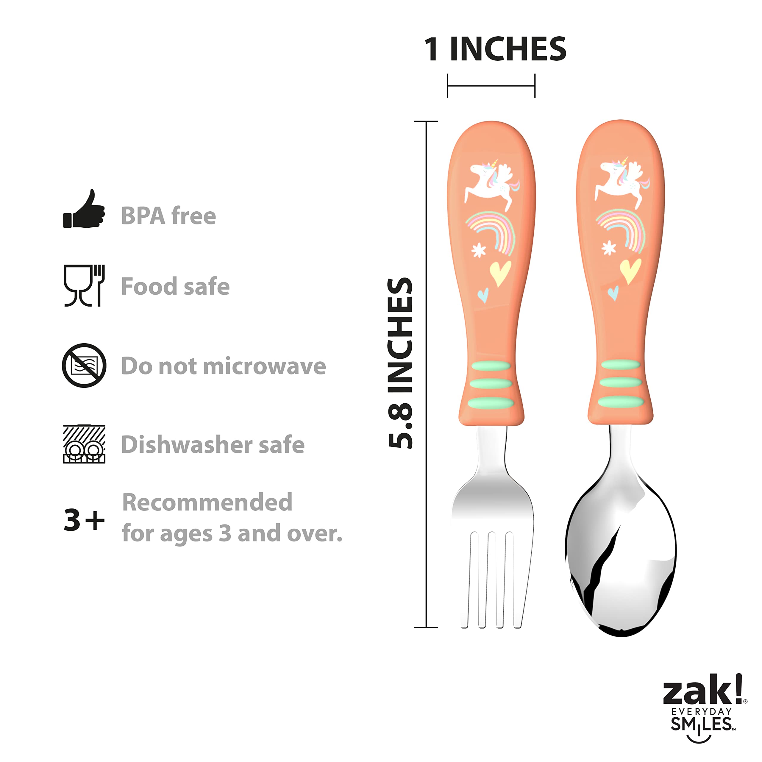 Zak Designs Unicorn kids use image shows independent mealtime routines