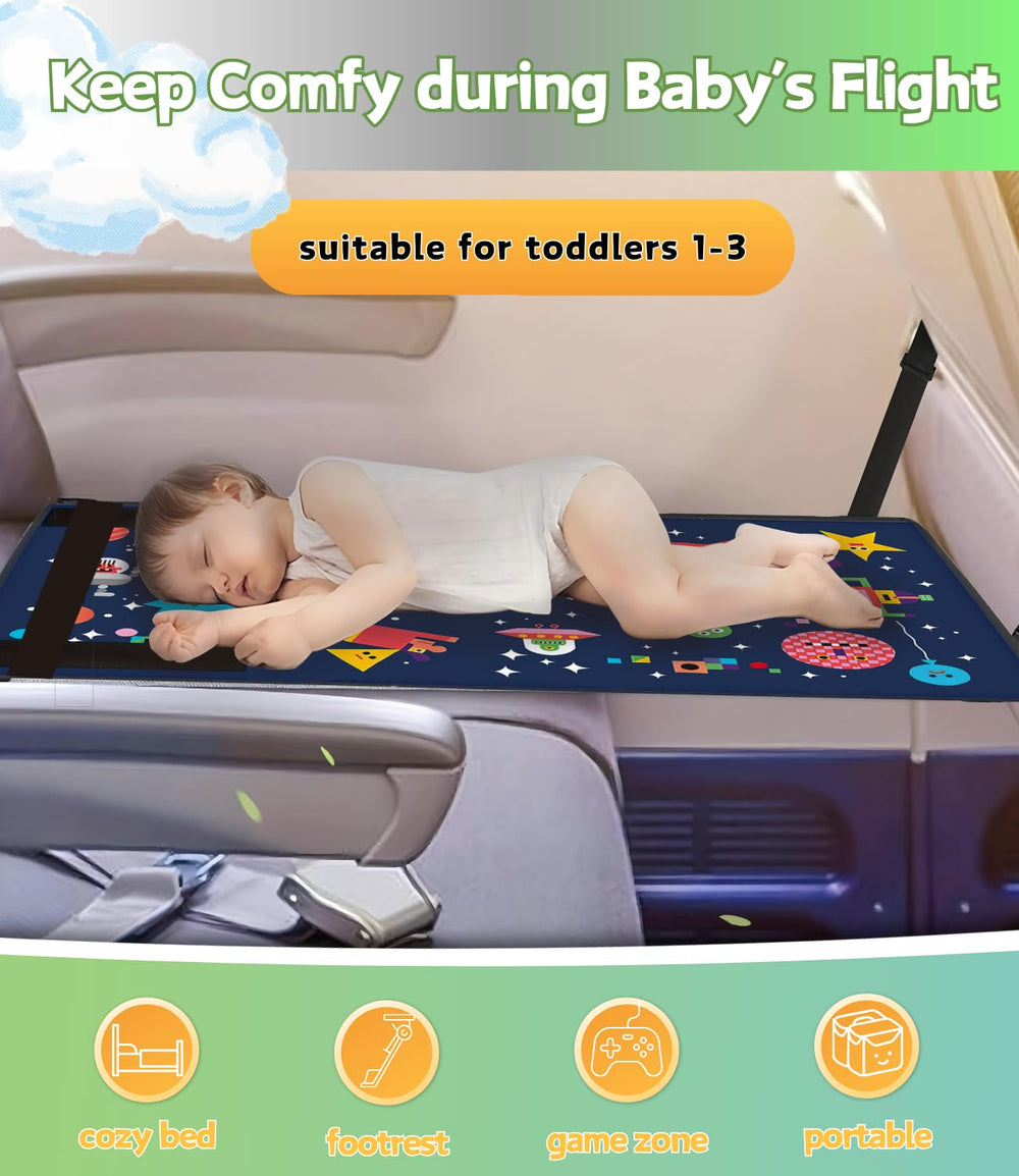 Zalhyrox Toddler Airplane Bed cartoon pattern for kid-friendly travel.