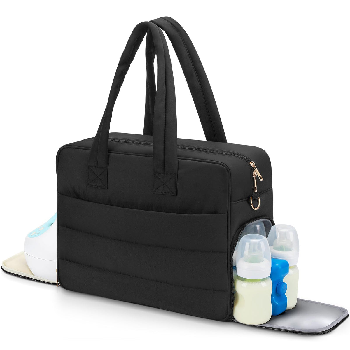 Zalirium breast pump bag front view with sleek design for on-the-go moms, everyday versatility.