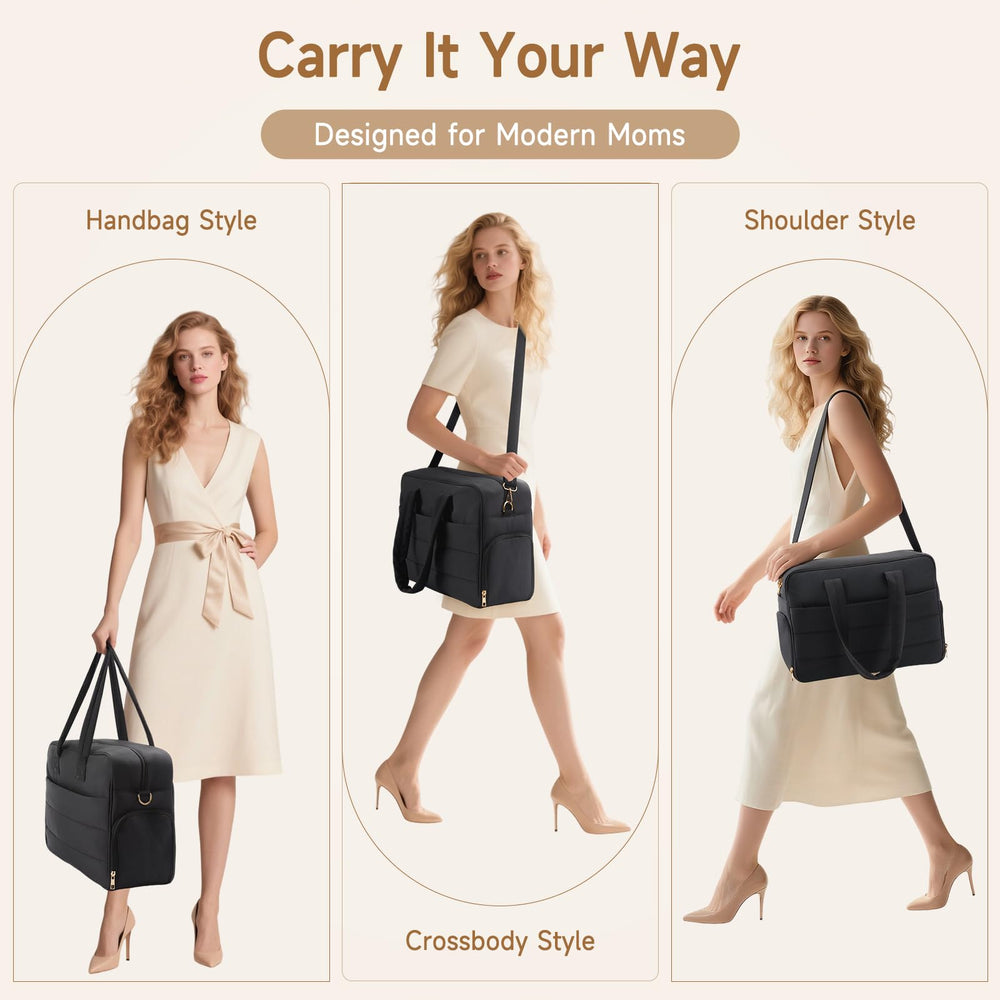 Zalirium tote-style pump bag ready to double as everyday tote.