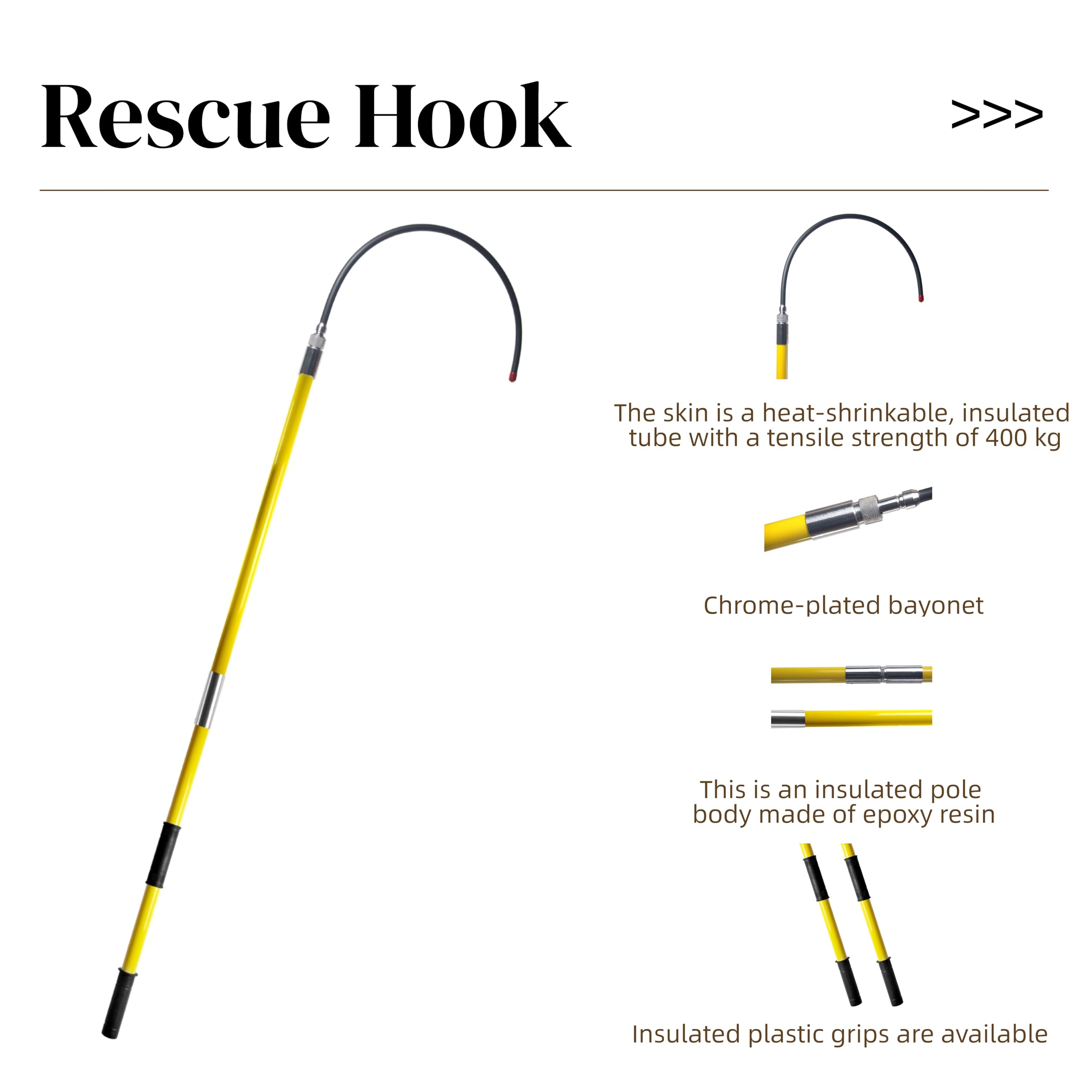 Zanvxt 18in heat-treated rescue hook grips debris securely