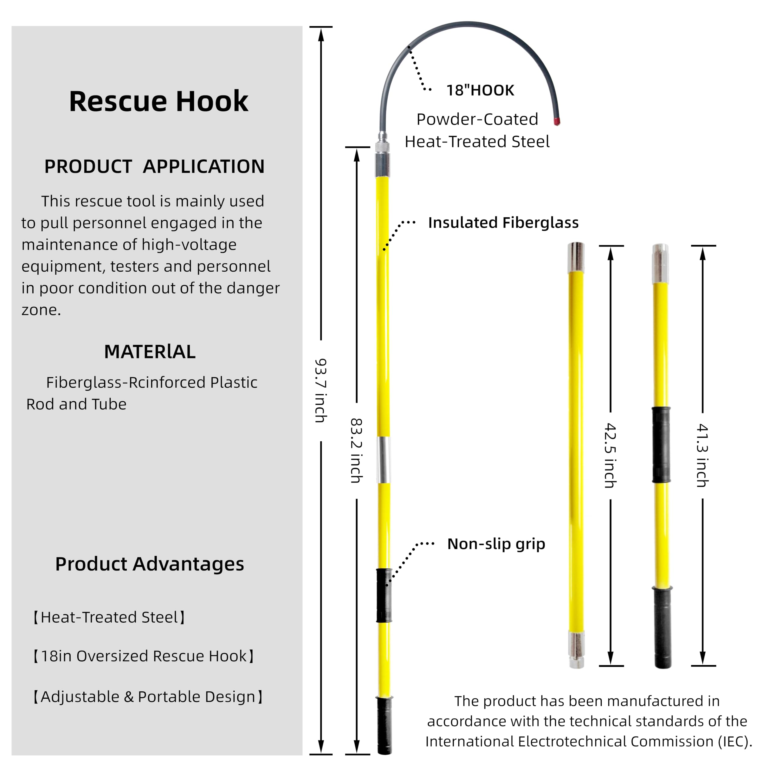Zanvxt epoxy insulated pole for reliable protection near energized equipment