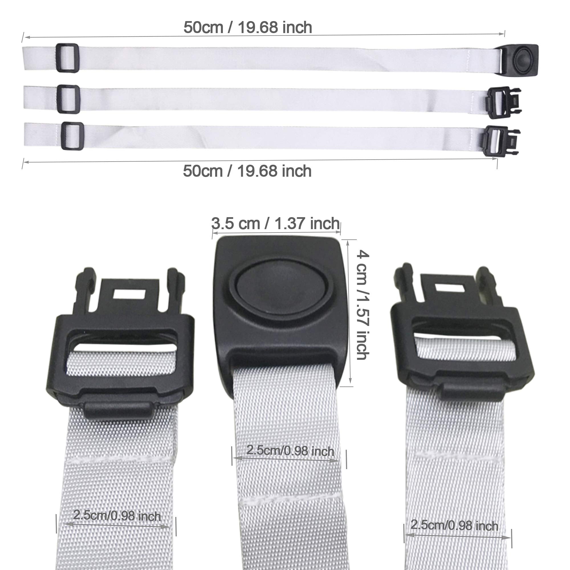 ZARPMA antiloop high chair straps grey fasteners for easy setup