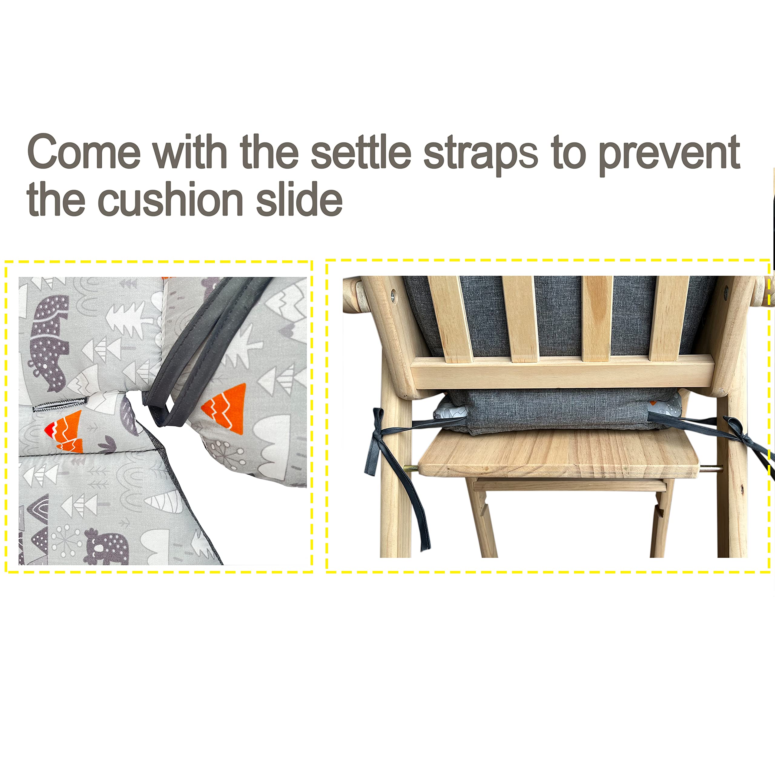 ZARPMA highchair cushion measurements reveal compact base and supportive backrest