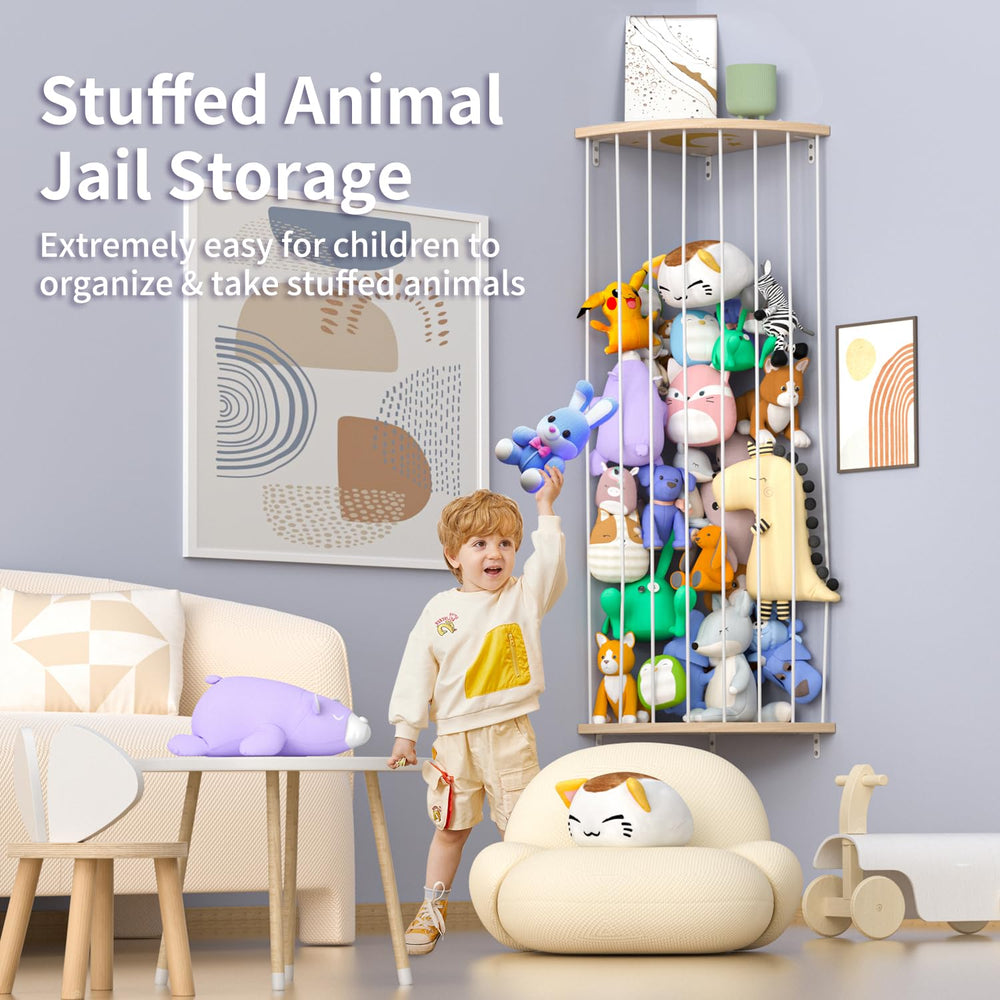 Zayysoha elastic rope expands to hold multiple plush toys for tidy play
