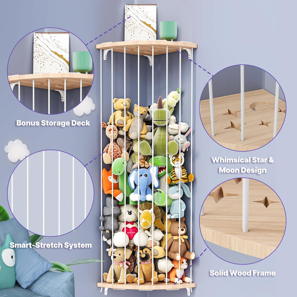 Zayysoha extendable length to 74 inches to accommodate more plushies.