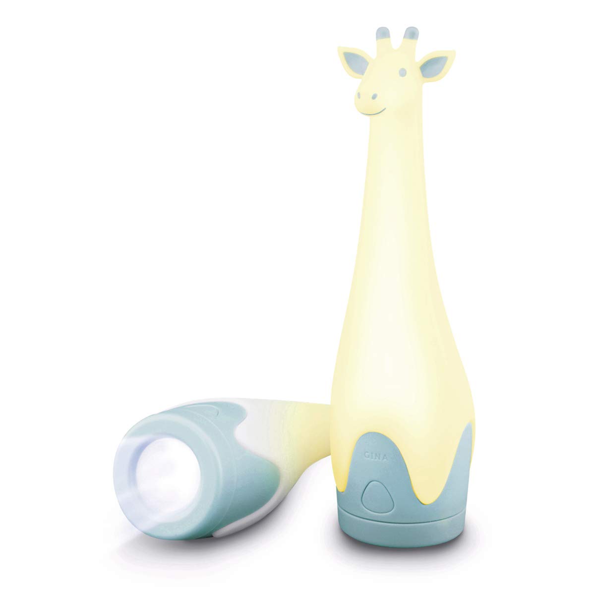 Gina the Giraffe color-buttons create customizable bedtime ambiance.