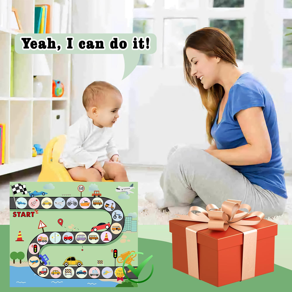ZCCLINN 15PCS Cars Potty Chart wall-adhesion helps easy display and monitoring