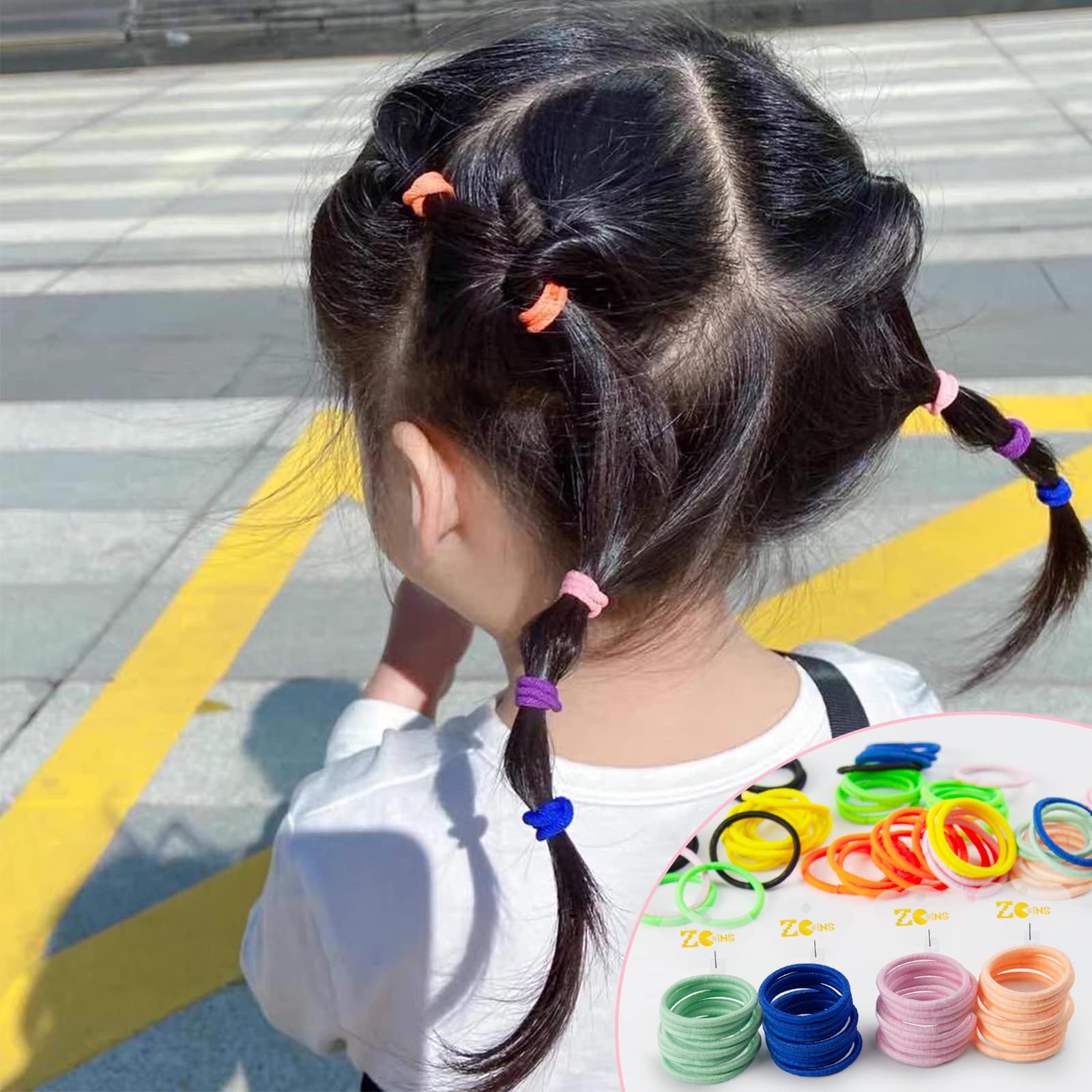 ZCOINS mini thin hair ties colors help secure wispy toddler hair securely.